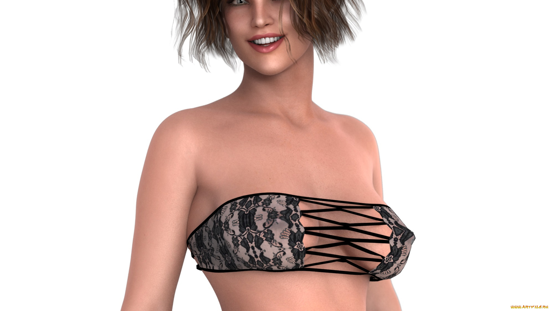 3д, графика, люди, , people, улыбка, взгляд, девушка