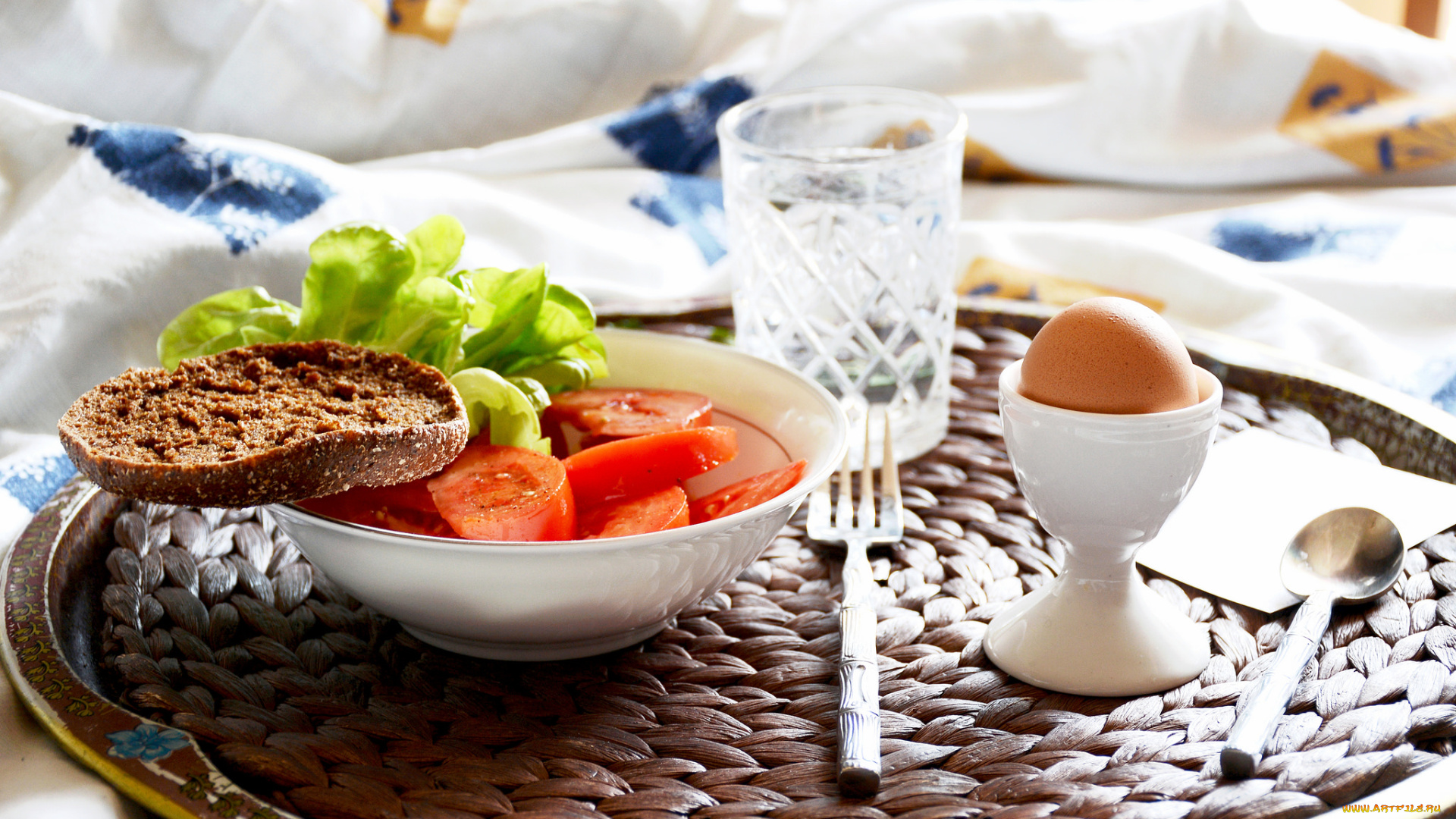 еда, разное, завтрак, салат, хлеб, яйцо