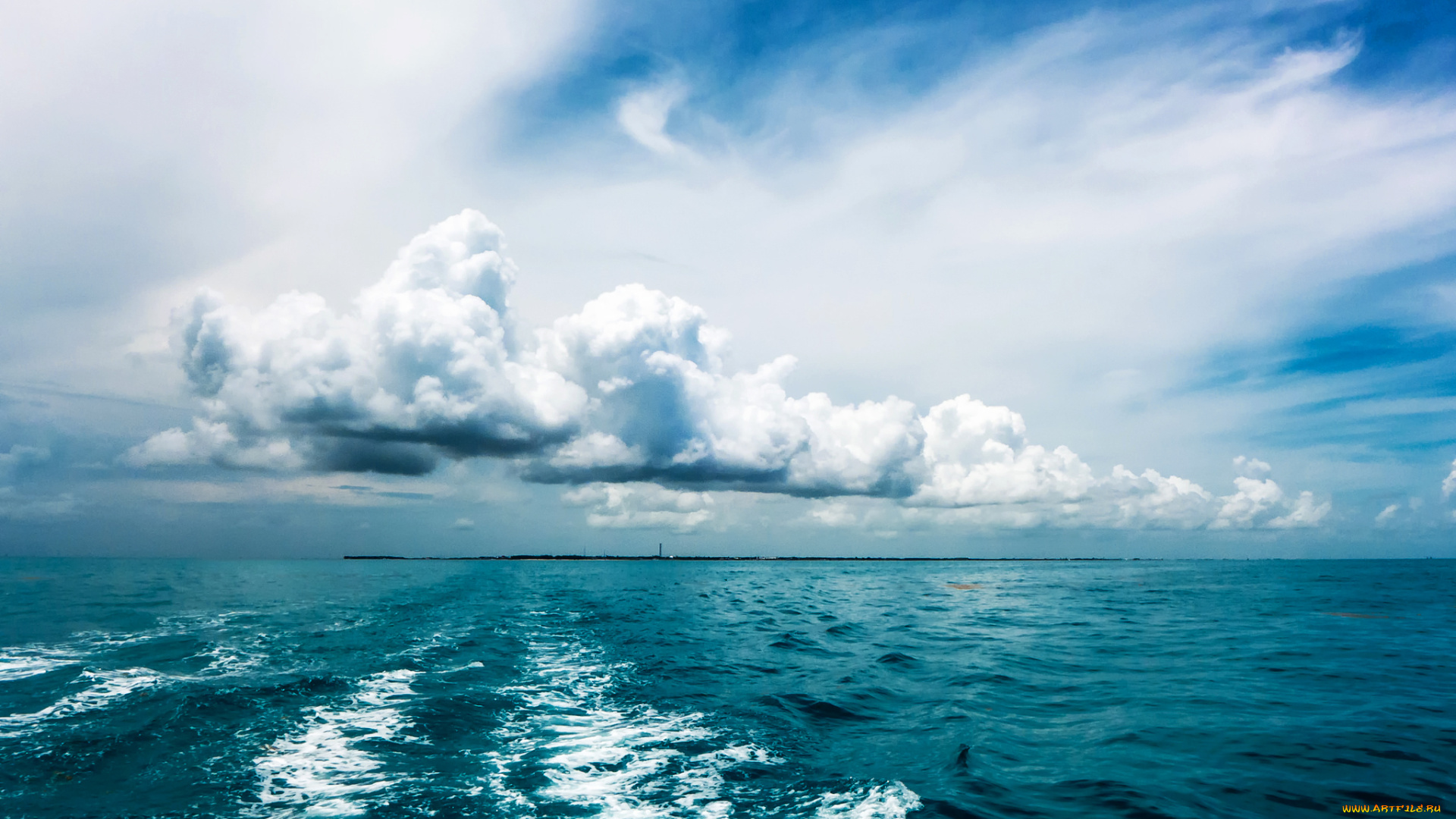 природа, моря, океаны, горизонт, вода, волны, облака, тучи, океан