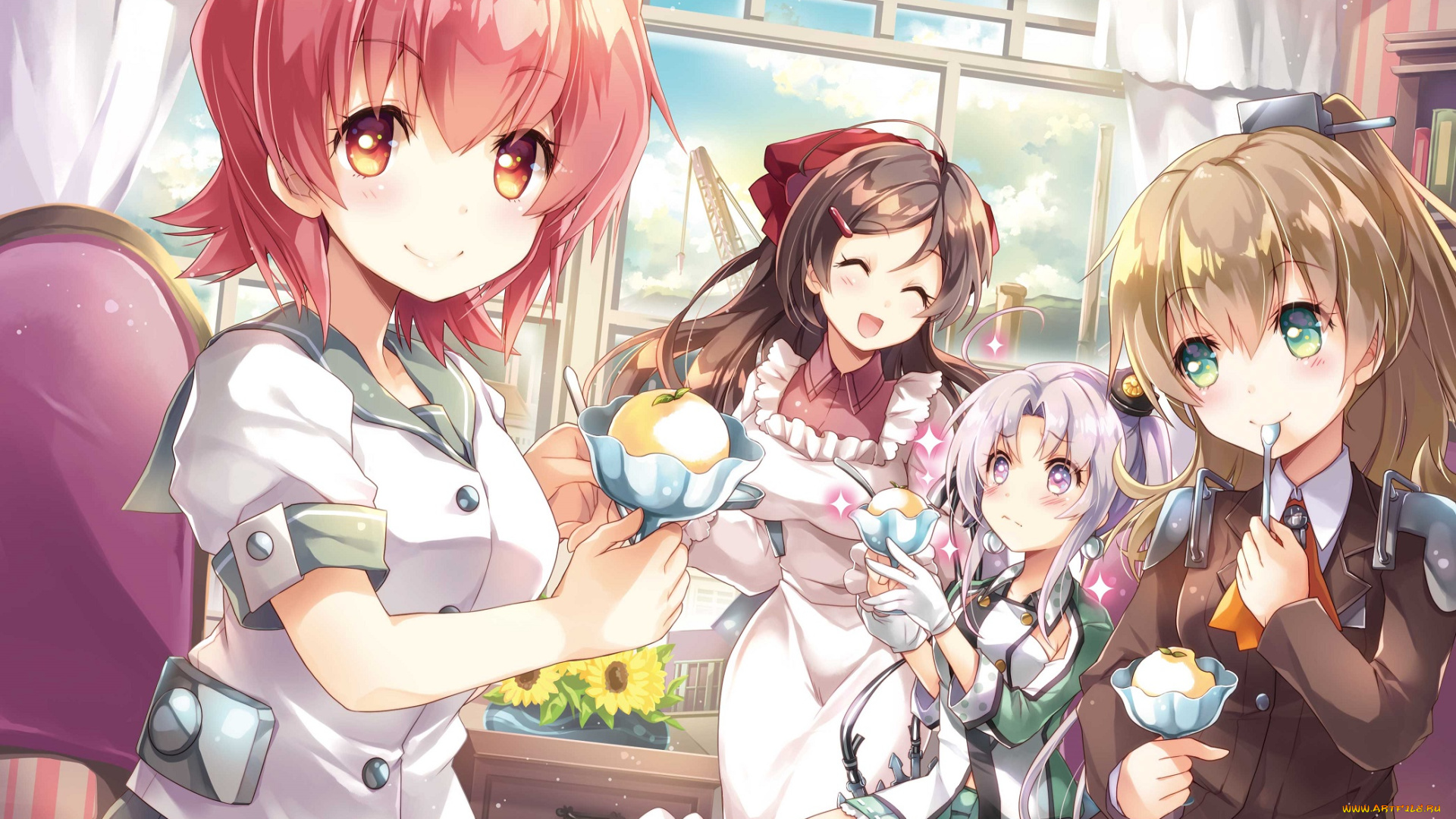 аниме, kantai, collection, kantai, collection, kumano, kancolle, десерт, mamiya, tagme, character, арт, девочки, ayuya, naka, no, hito