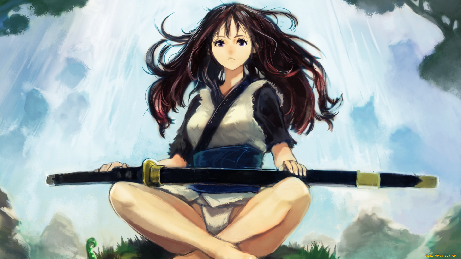 аниме, оружие, , техника, , технологии, девушка, okuto, арт, меч