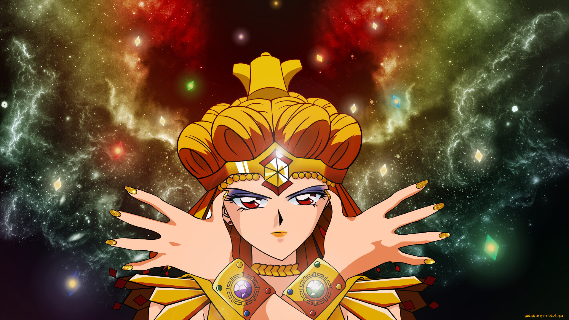 аниме, sailor, moon, взгляд, воин, sailor, galaxia