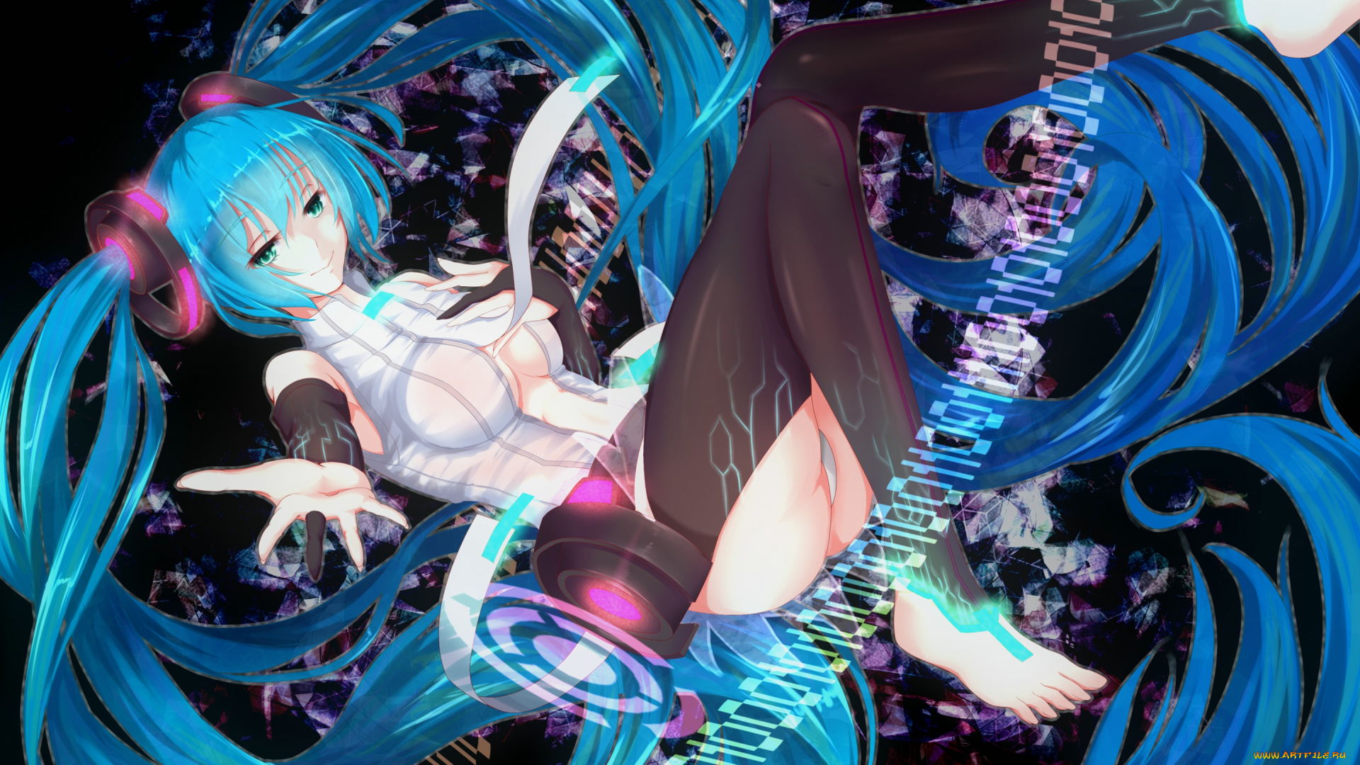 аниме, vocaloid, hatsune, miku, append, bakanoe, арт, девушка