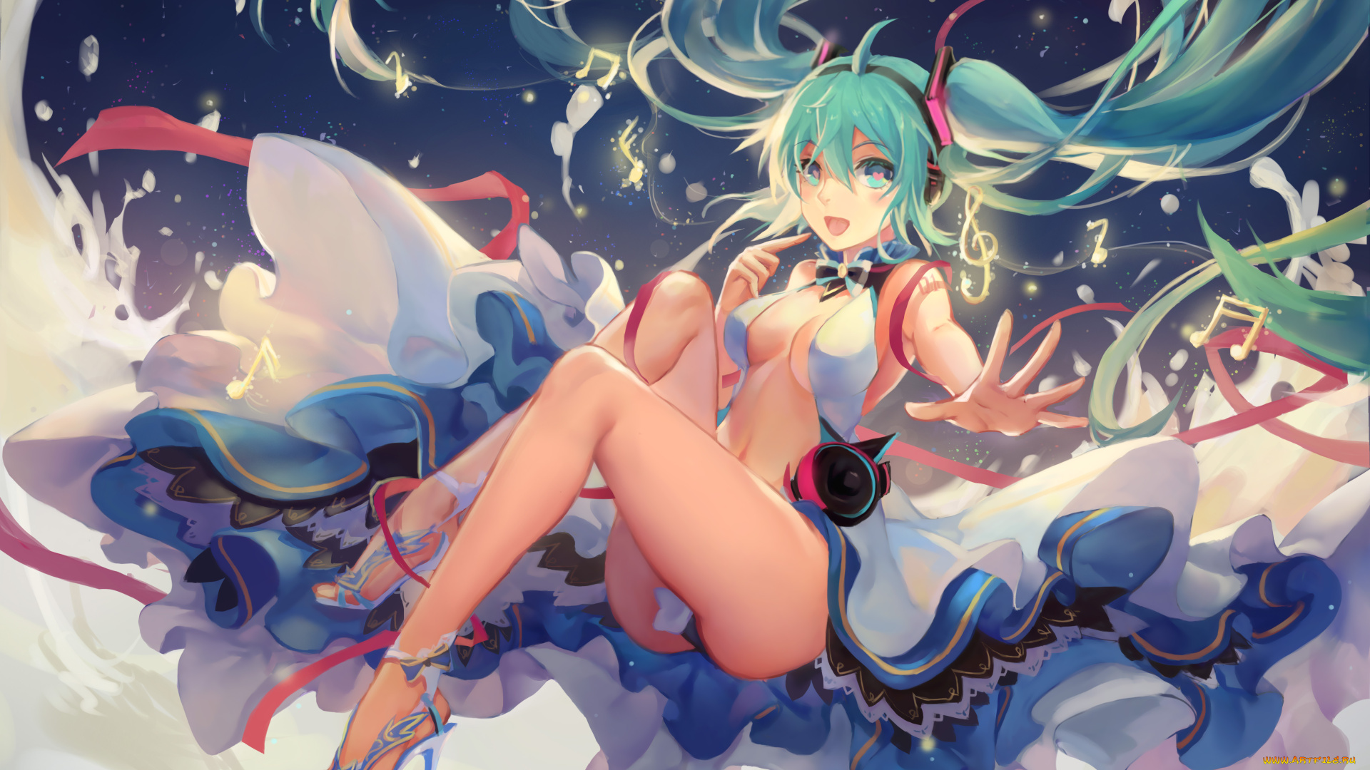 аниме, vocaloid, hatsune, miku, девушка, арт, atdan