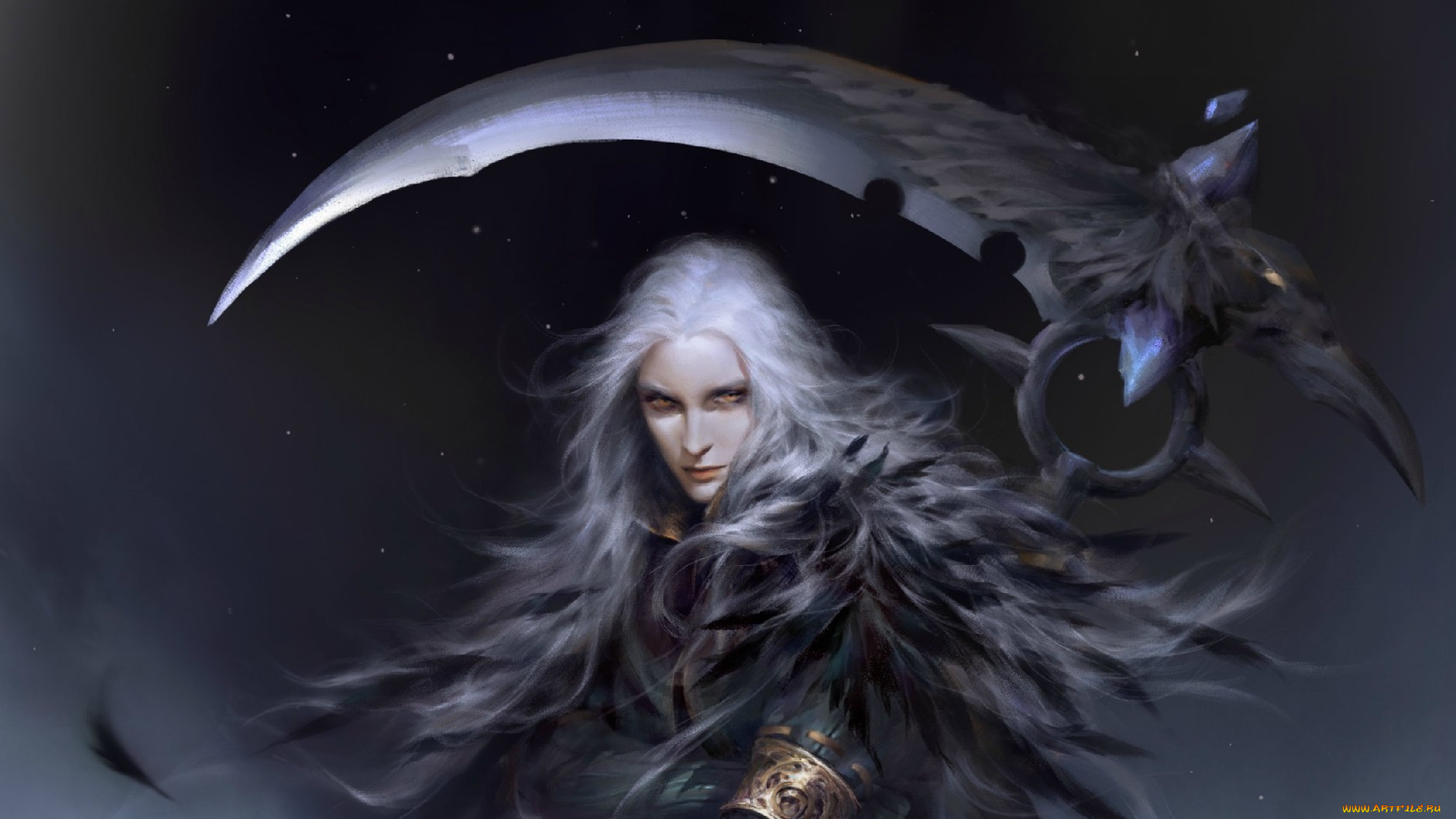 фэнтези, люди, коса, парень, арт