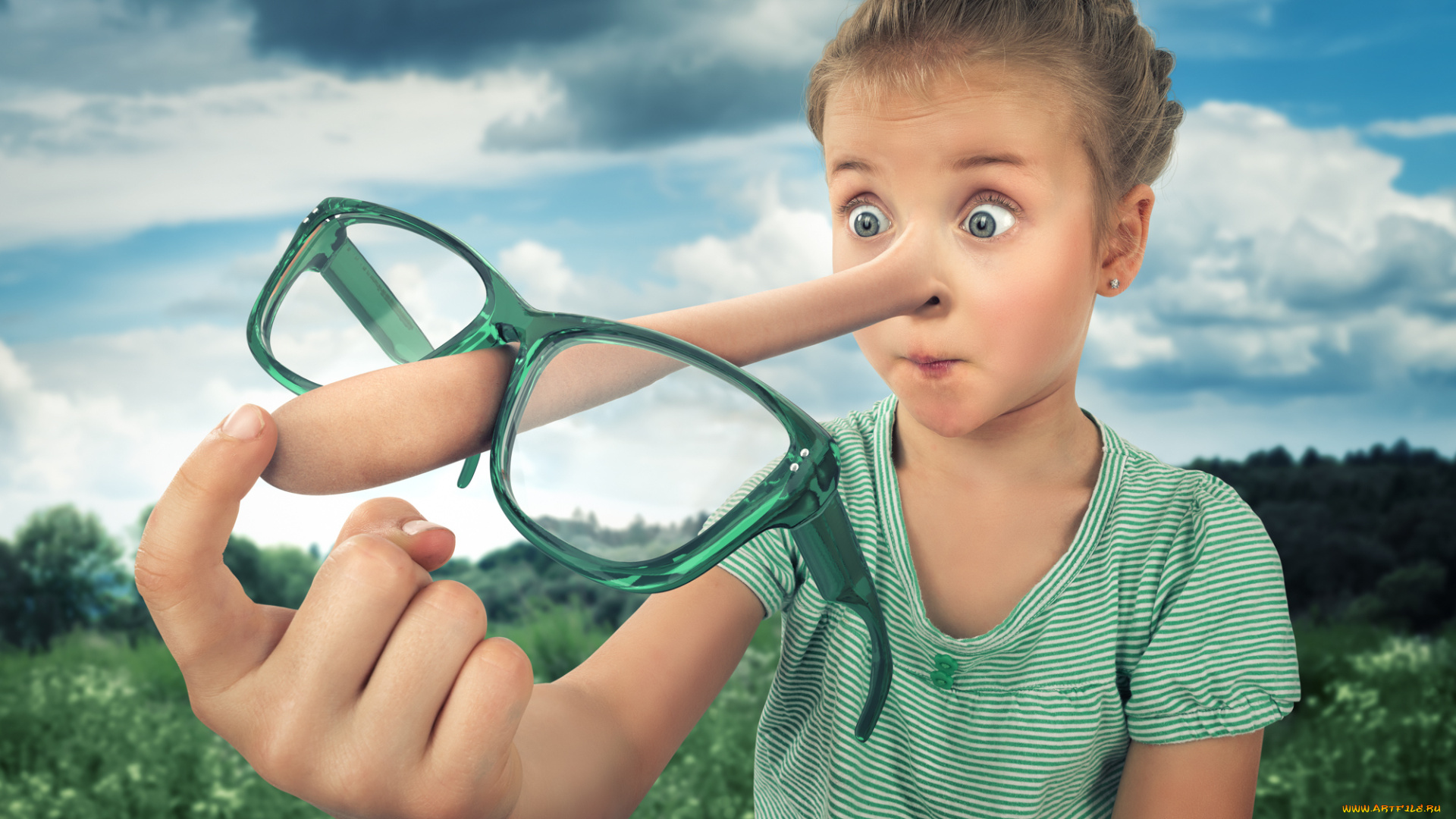 юмор, и, приколы, буратино, выражение, очки, нос, девочка, глаза