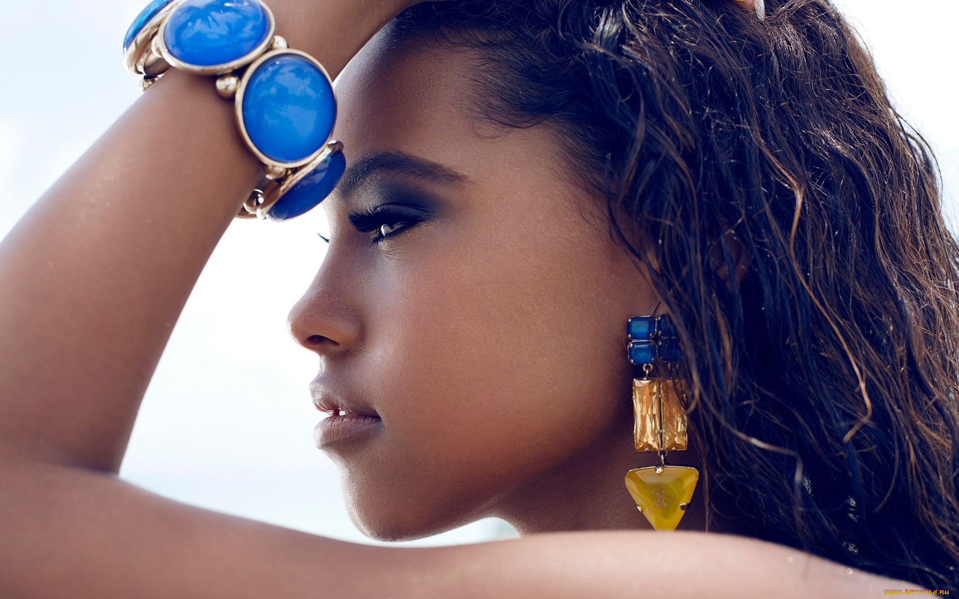 девушки, -unsort, , лица, , портреты, девушка, лицо, портрет, украшения, мулатка