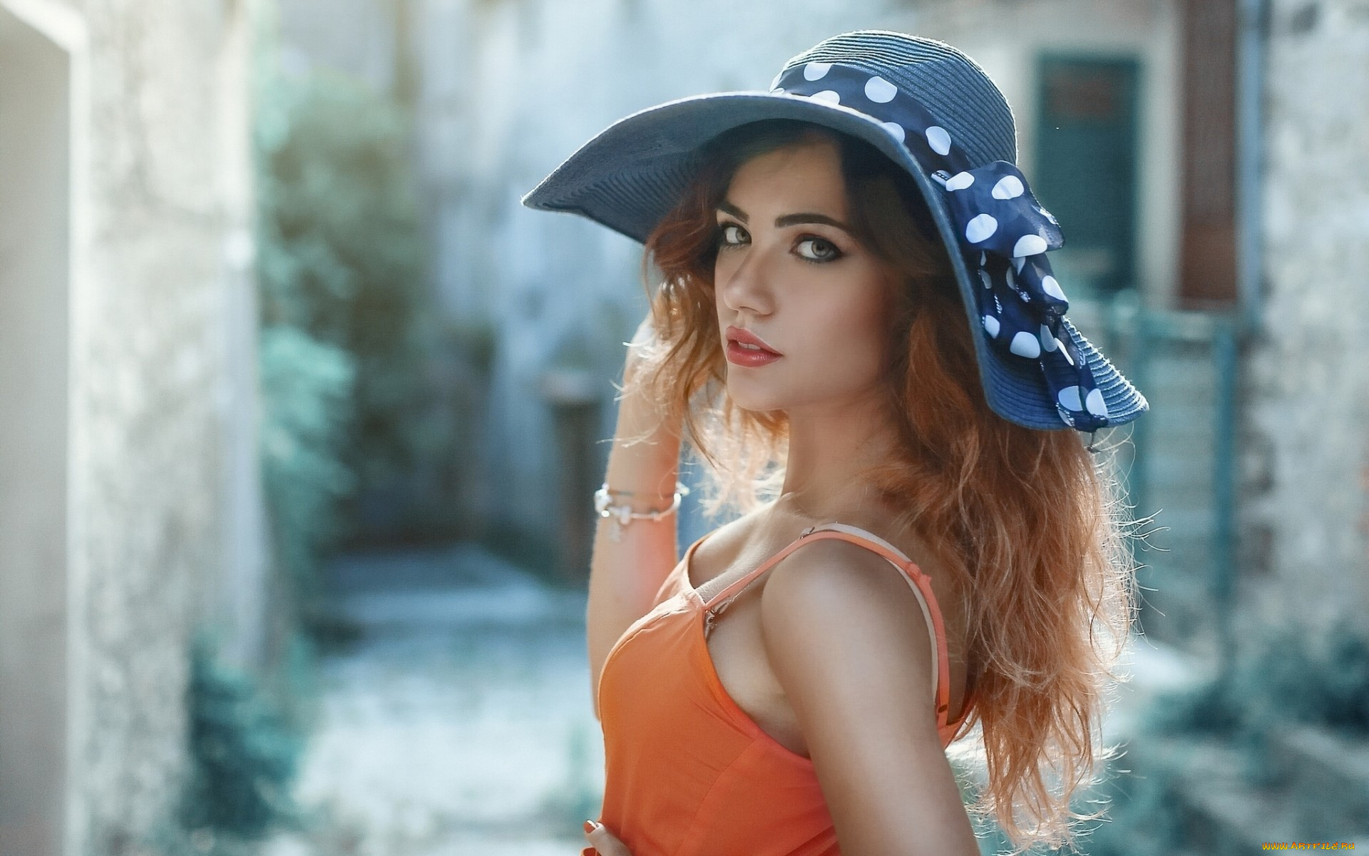 девушки, -unsort, , лица, , портреты, взгляд, шляпа, модель