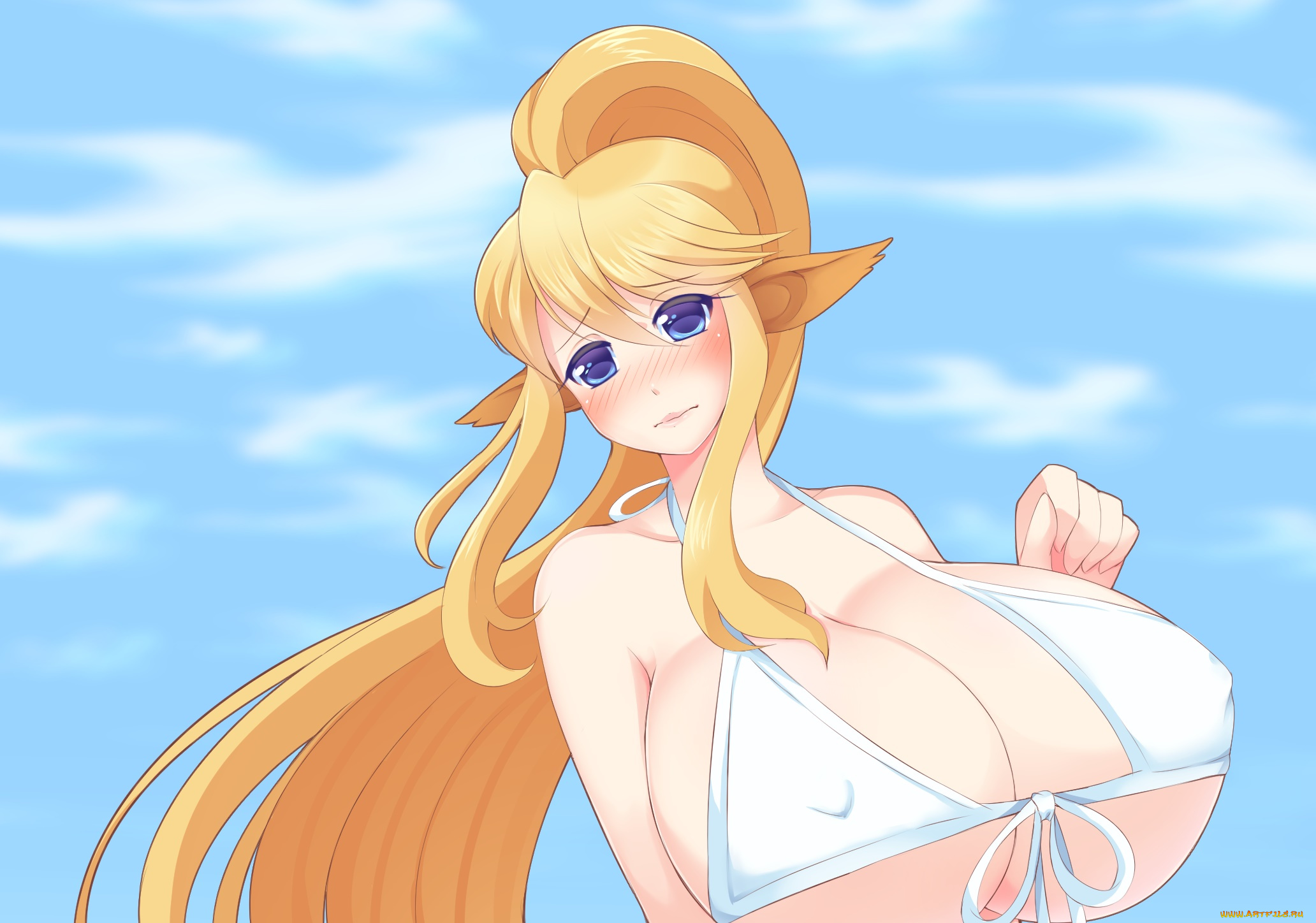 разное, арты, фон, взгляд, эльфийка