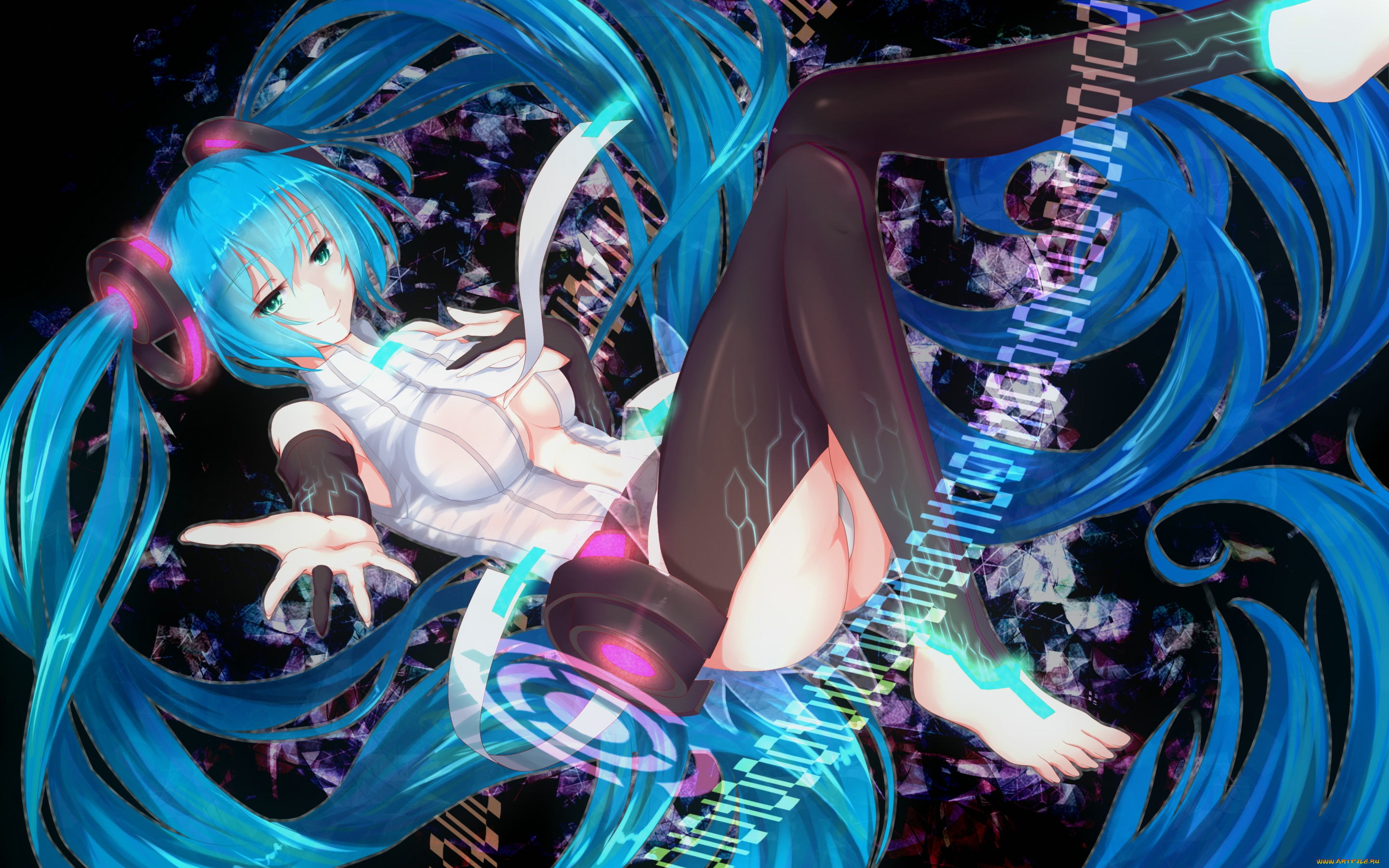 аниме, vocaloid, hatsune, miku, append, bakanoe, арт, девушка