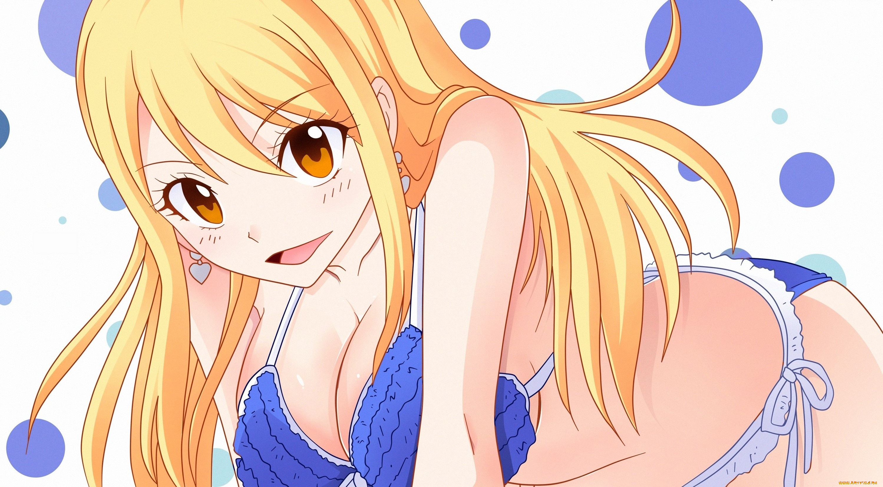 аниме, fairy, tail, взгляд, девушка, бикини, фон, heartfilia, lucy