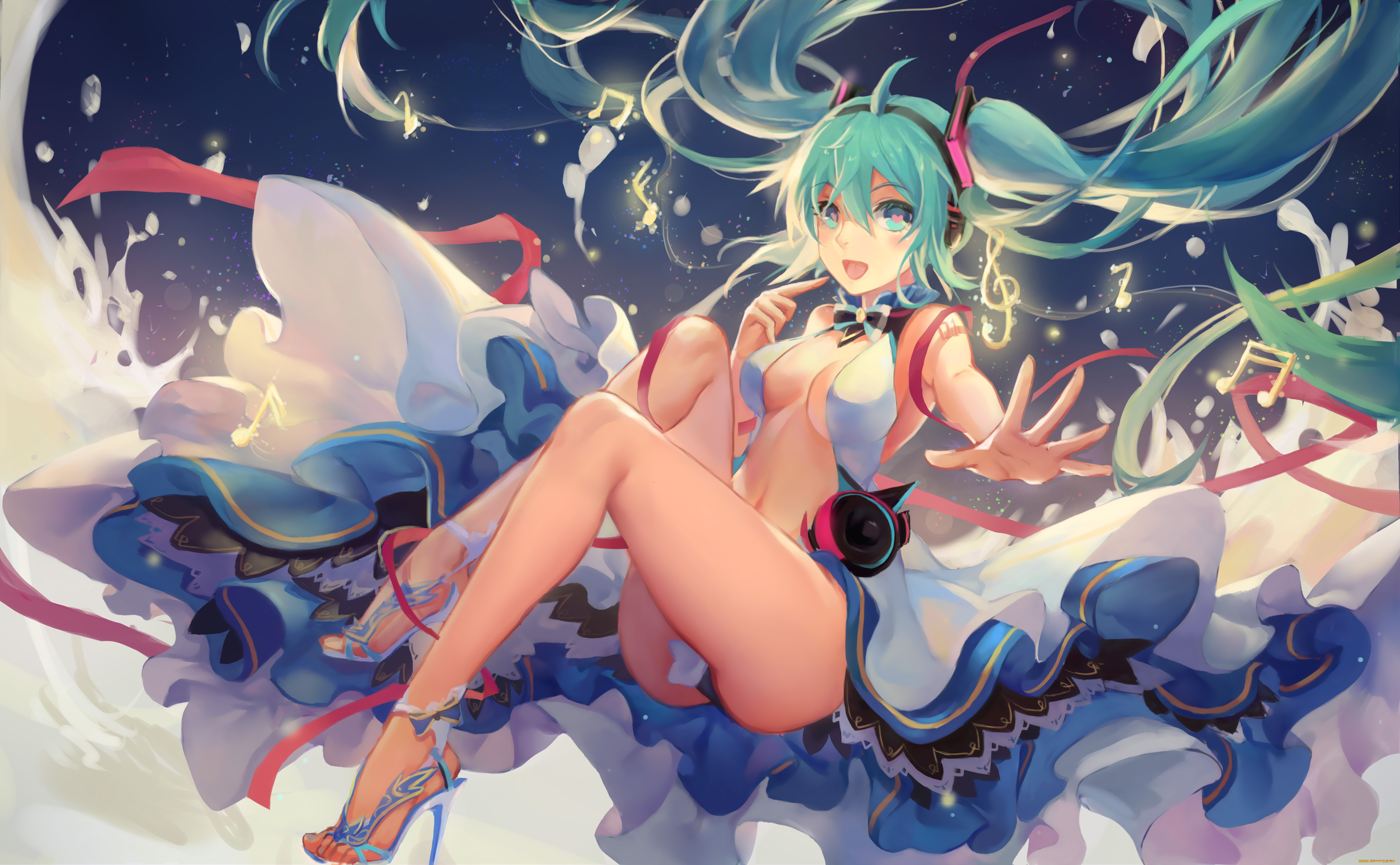 аниме, vocaloid, hatsune, miku, девушка, арт, atdan