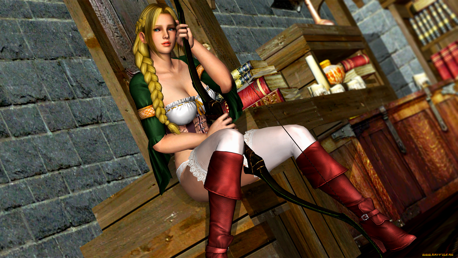 3д, графика, люди, , people, фон, взгляд, девушка, лук