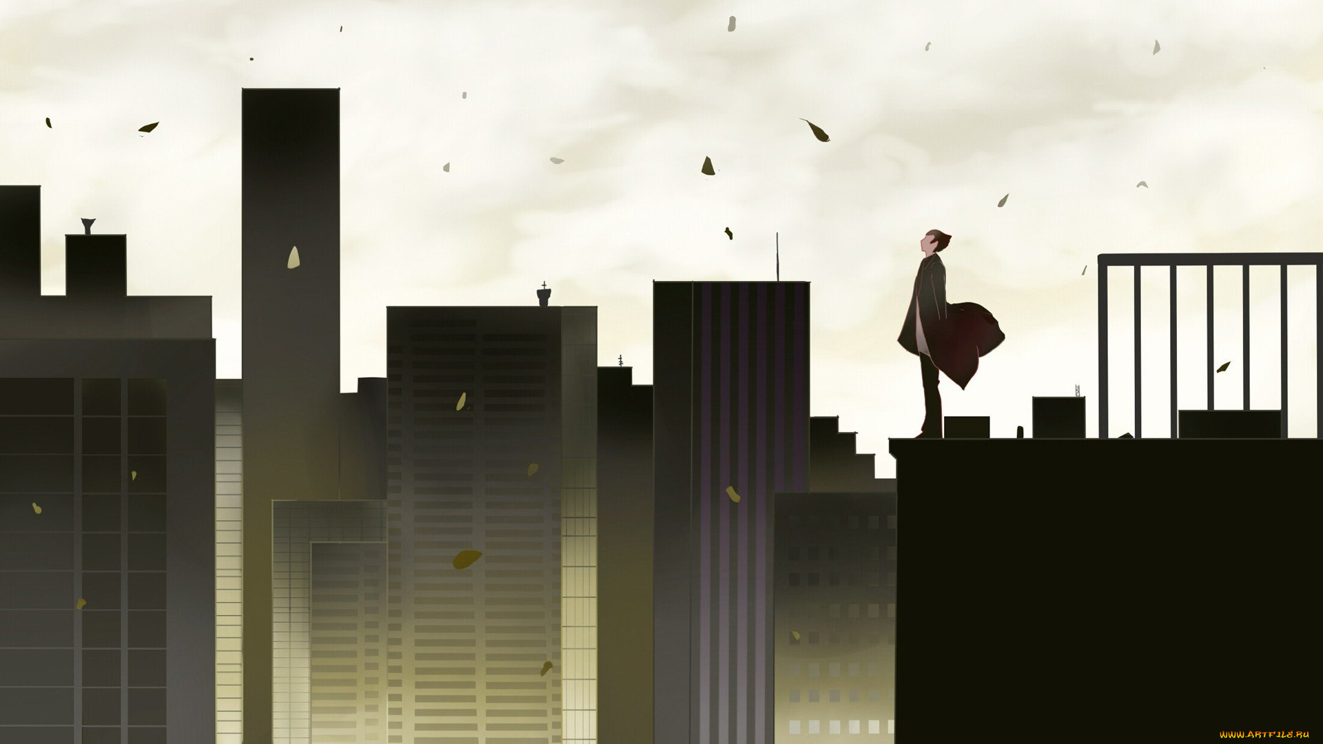 аниме, bakemonogatari, парень, город