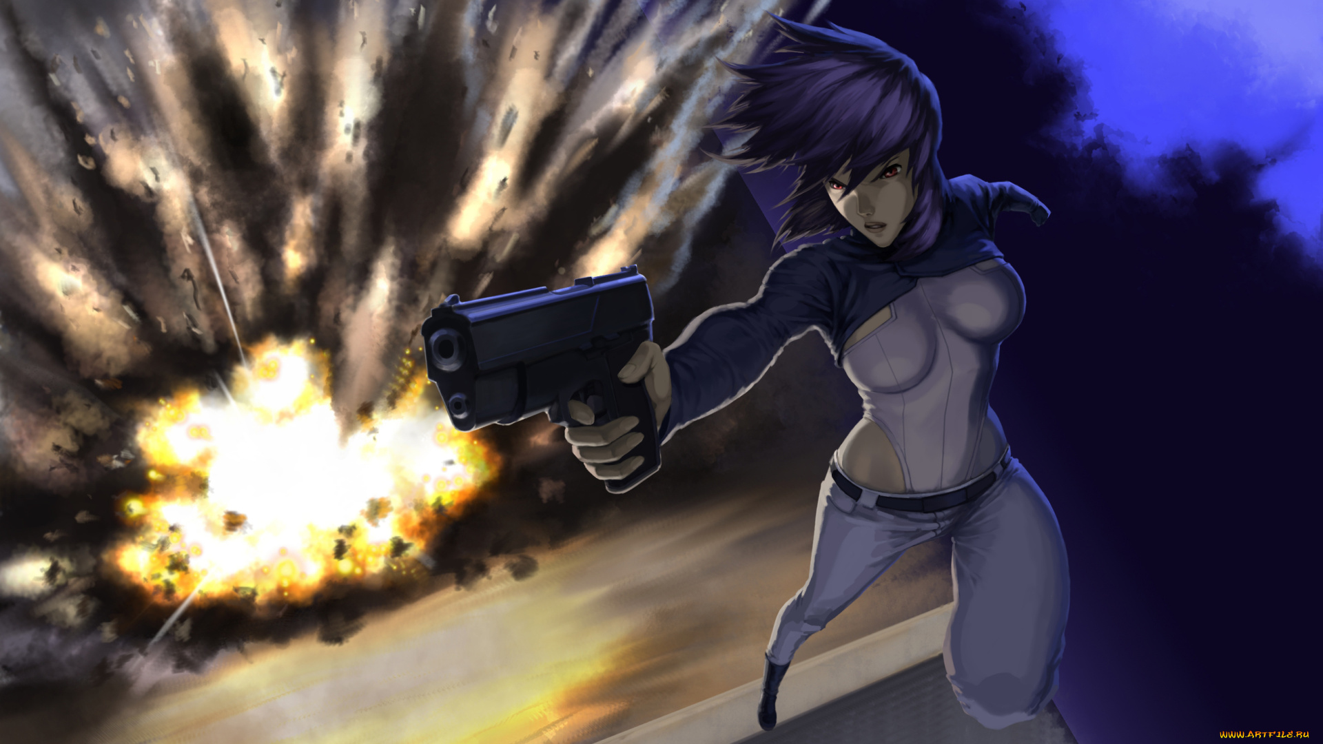 аниме, ghost, in, the, shell, девушка, мотоко, кусанаги