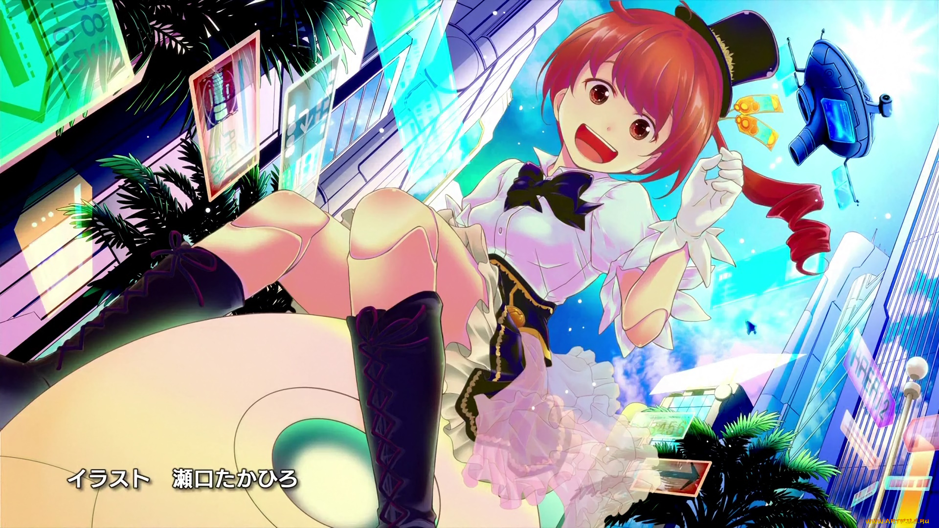 аниме, koukaku, no, pandora, взгляд, девушка, фон