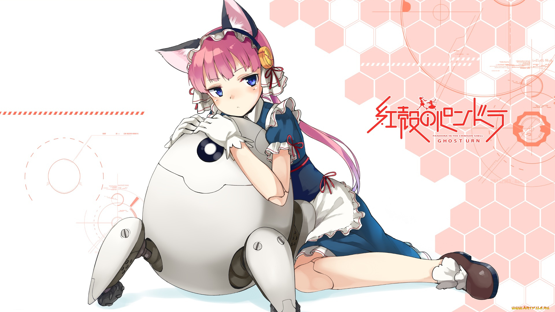 аниме, koukaku, no, pandora, взгляд, девушка, фон