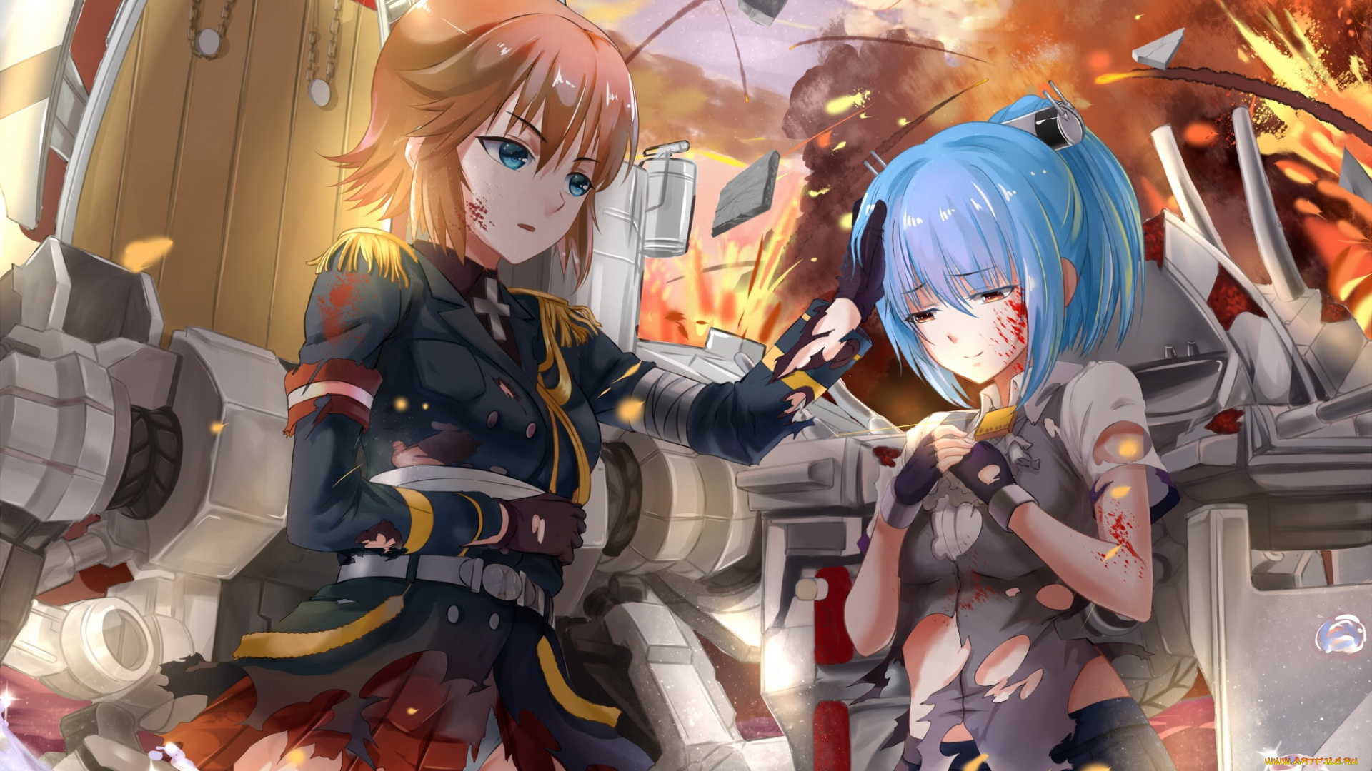 аниме, оружие, , техника, , технологии, фон, взгляд, девушки