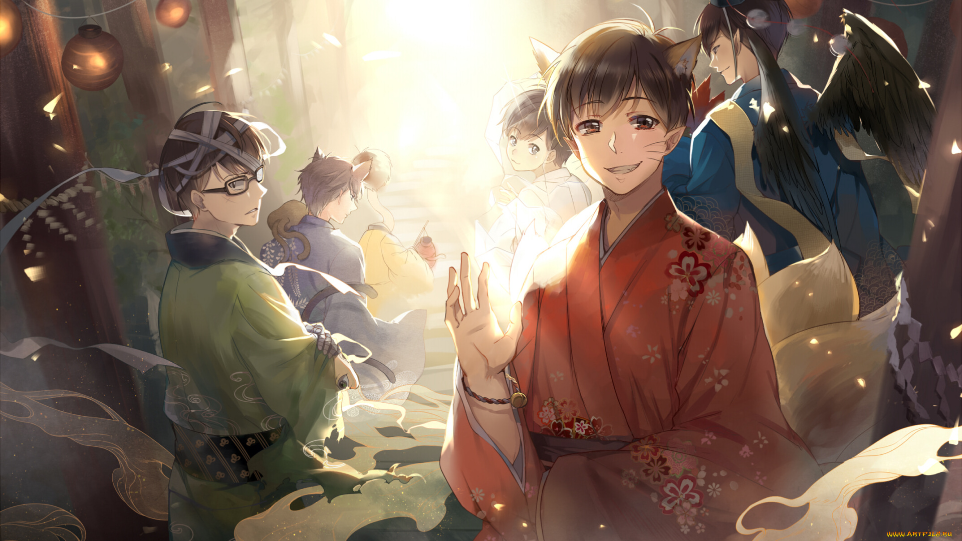 аниме, osomatsu-san, братья, парни