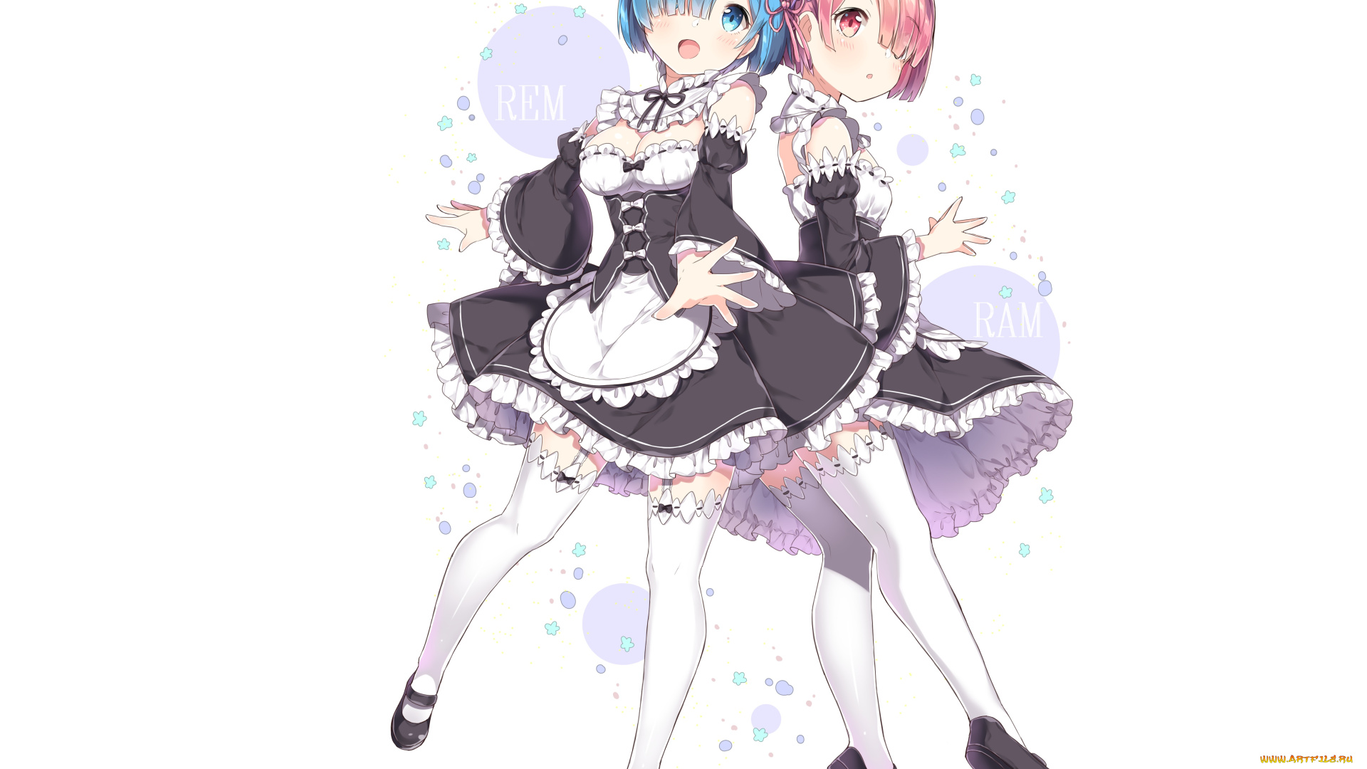 аниме, re, , zero, kara, hajimeru, isekai, seikatsu, рам, рем