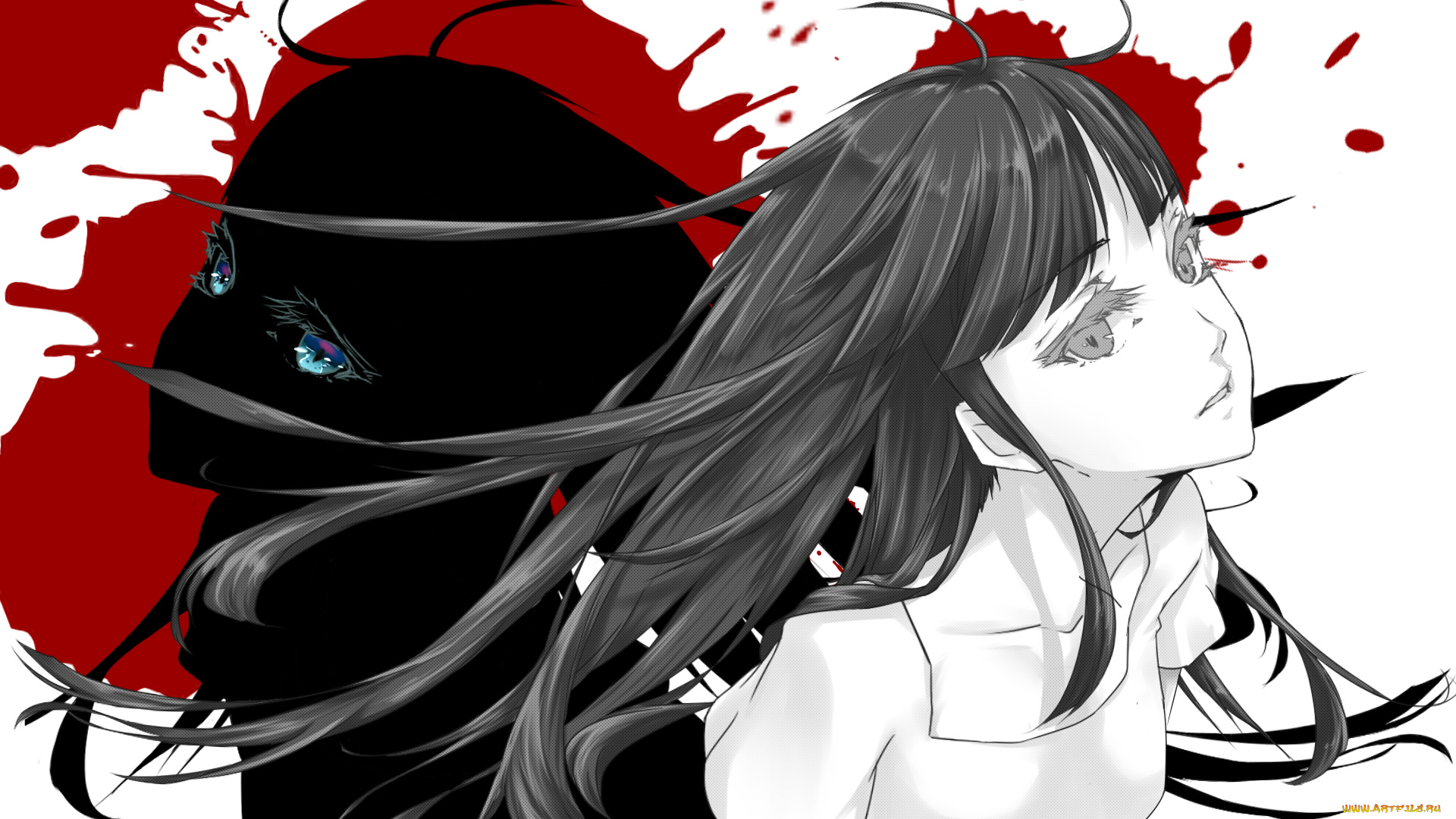 аниме, subete, ga, f, ni, naru, фон, девушка, взгляд