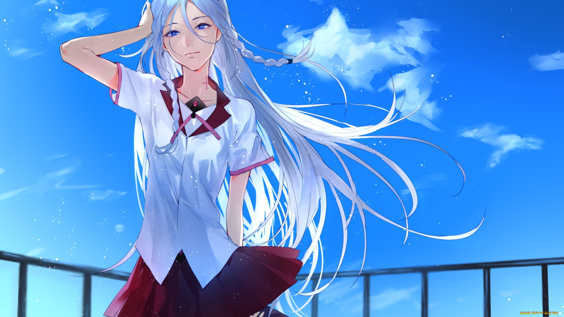 аниме, unknown, , другое, взгляд, фон, девушка