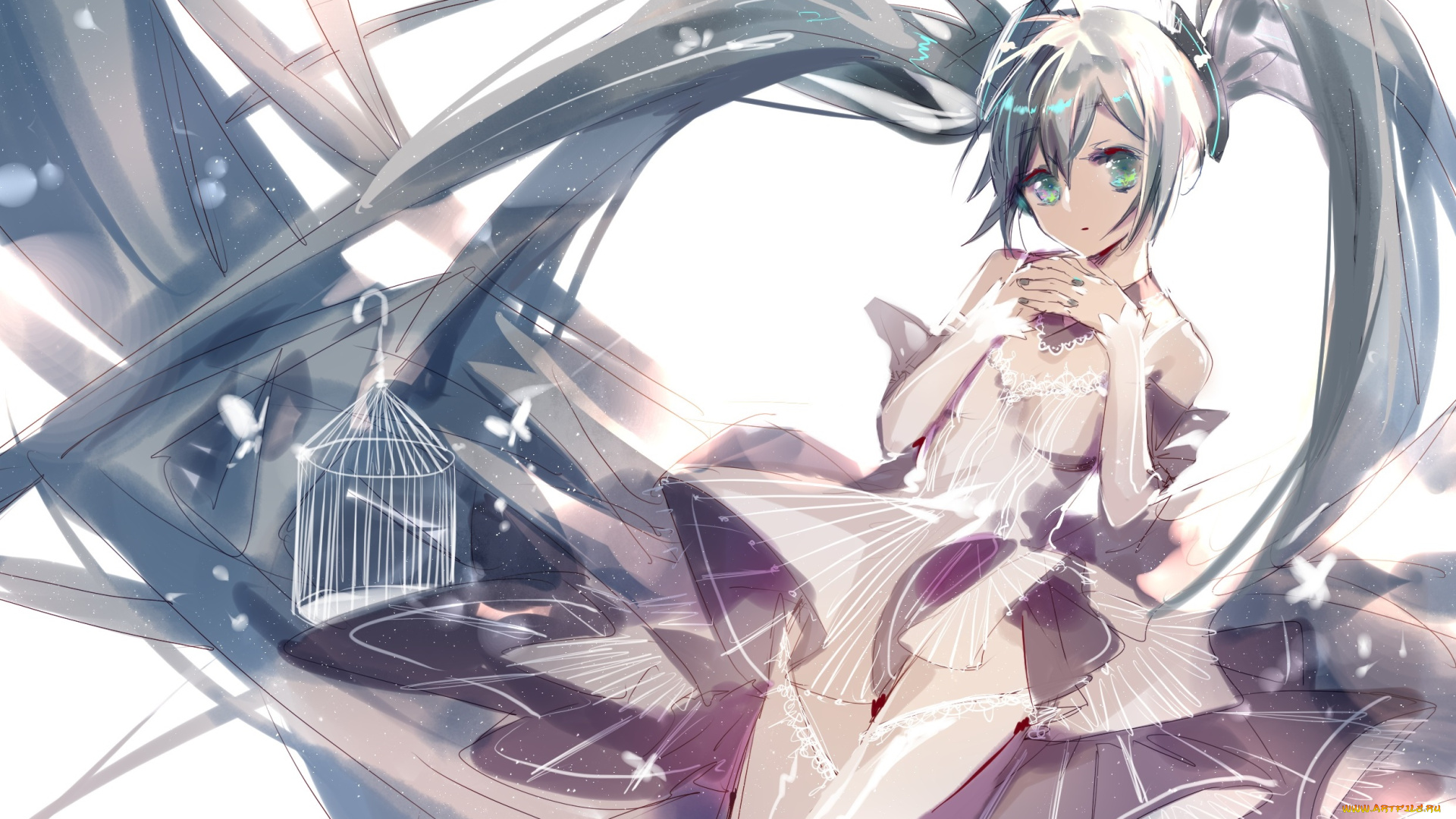 аниме, vocaloid, девушка