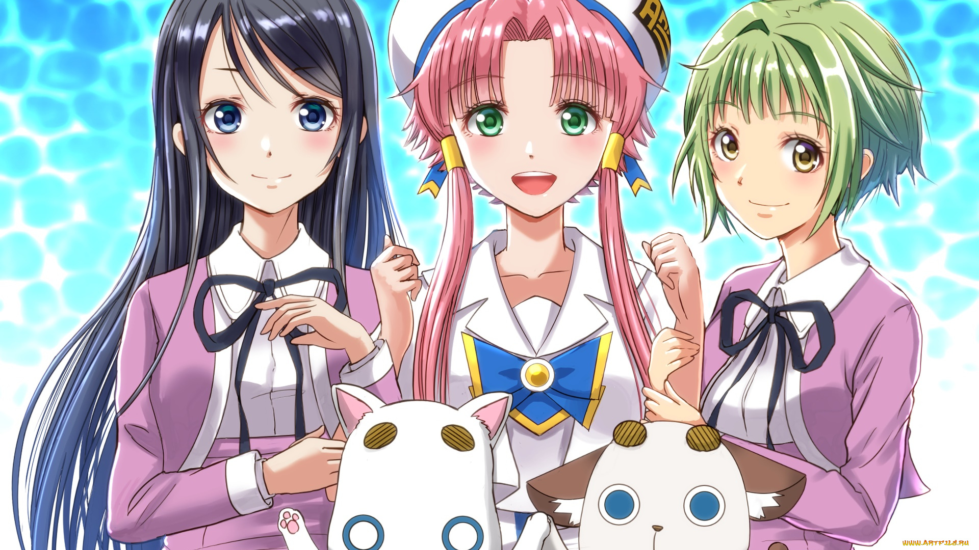 аниме, животные, , существа, взгляд, девушки, фон