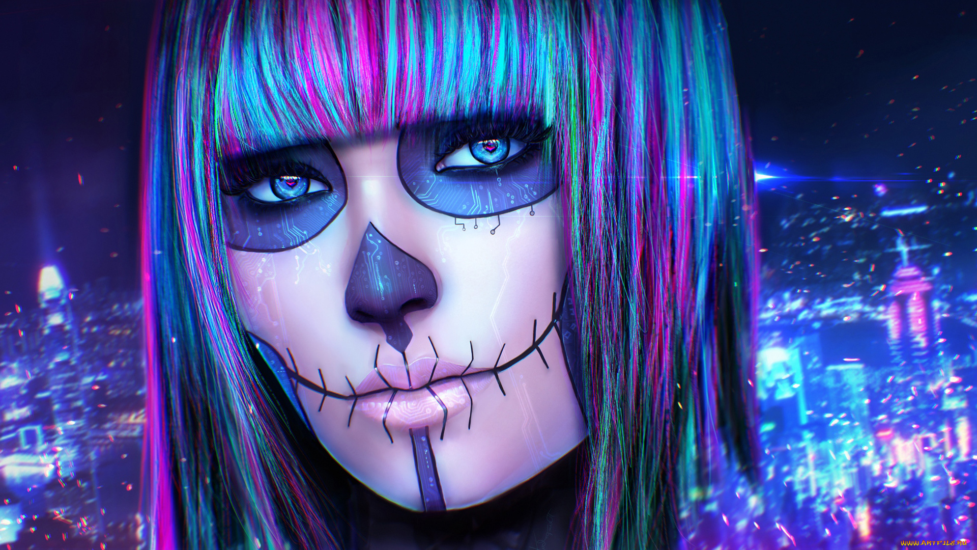 фэнтези, роботы, , киборги, , механизмы, макияж, девушка