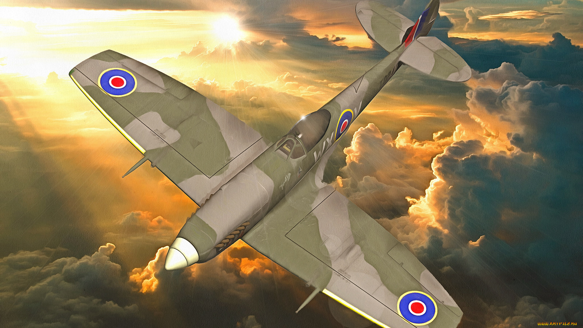 рисованное, авиация, полет, самолет