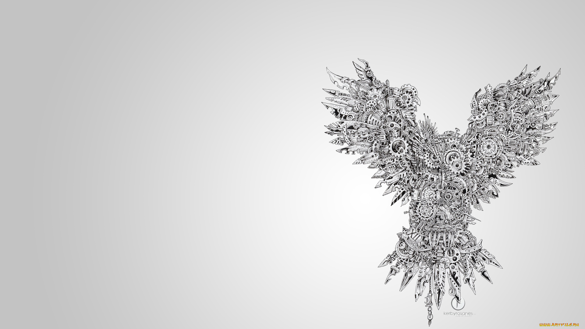 рисованное, минимализм, шестерни