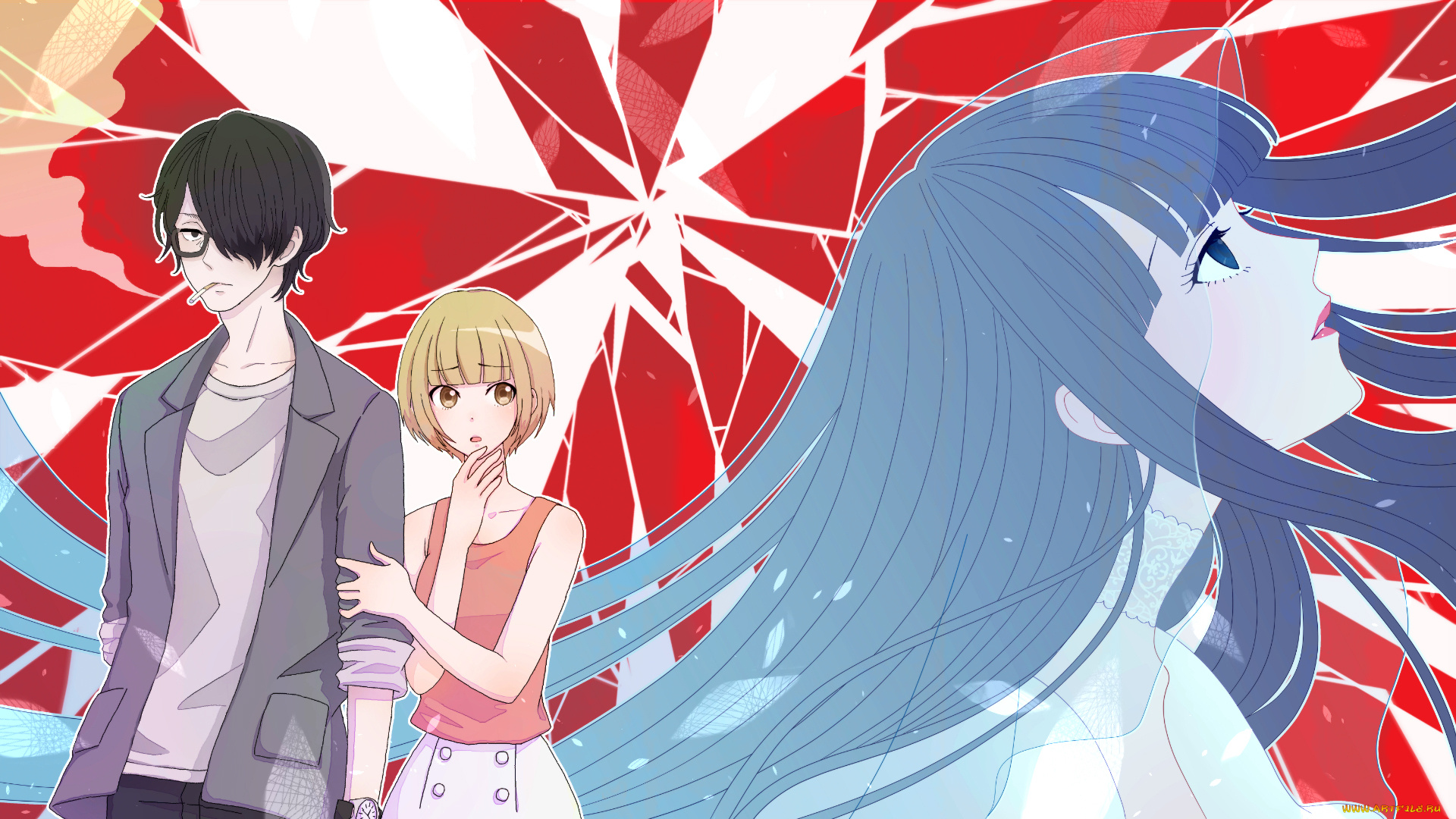 subete, ga, f, ni, naru, аниме, фон, девушка, взгляд