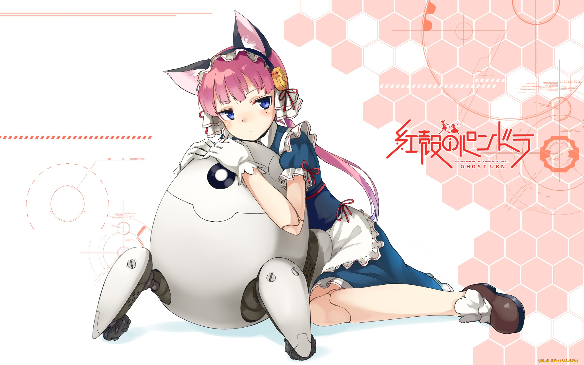 аниме, koukaku, no, pandora, взгляд, девушка, фон