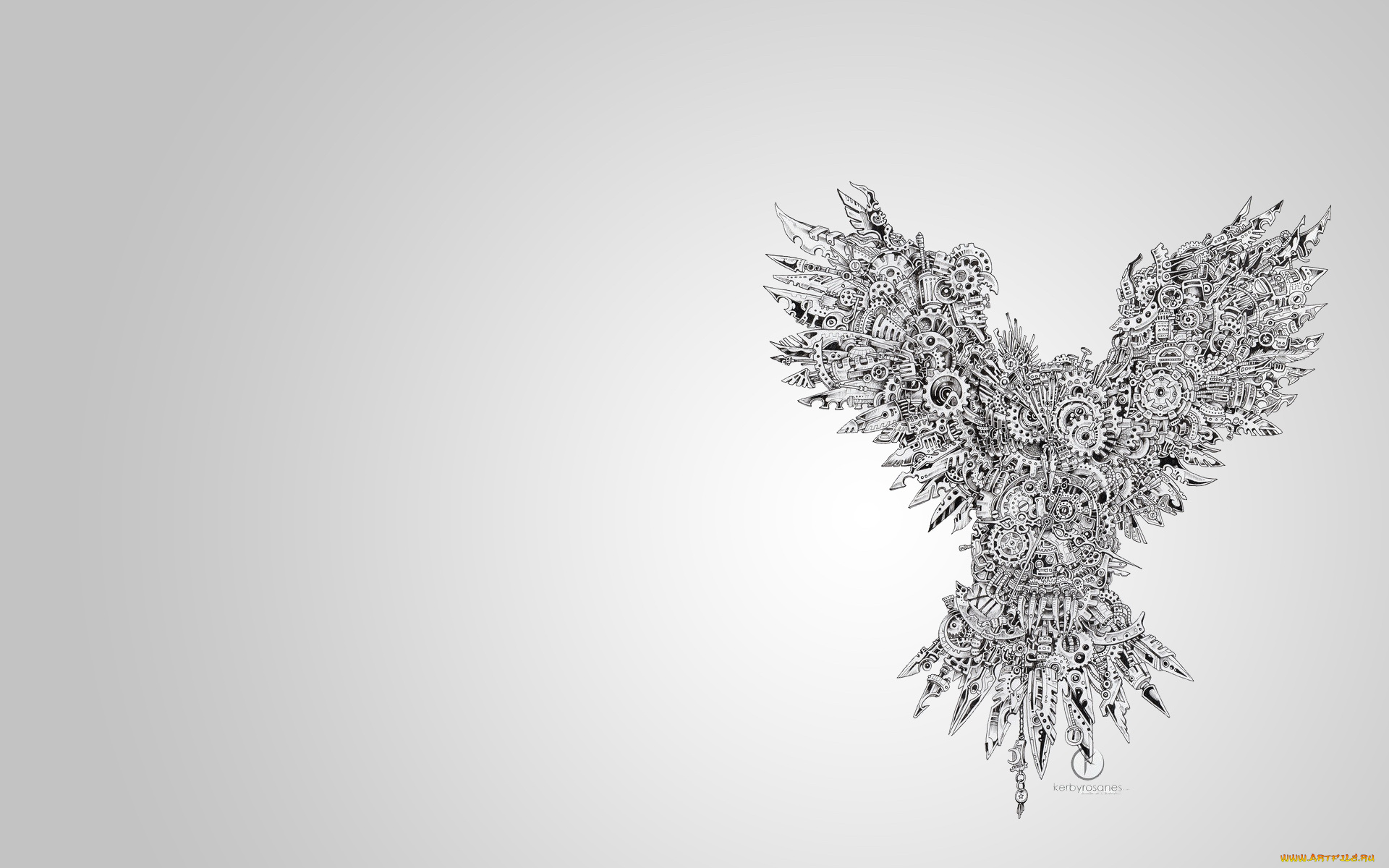 рисованное, минимализм, шестерни