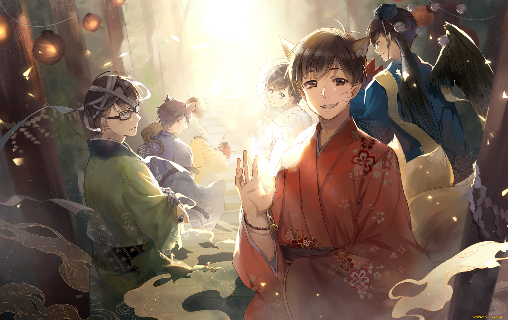 аниме, osomatsu-san, братья, парни