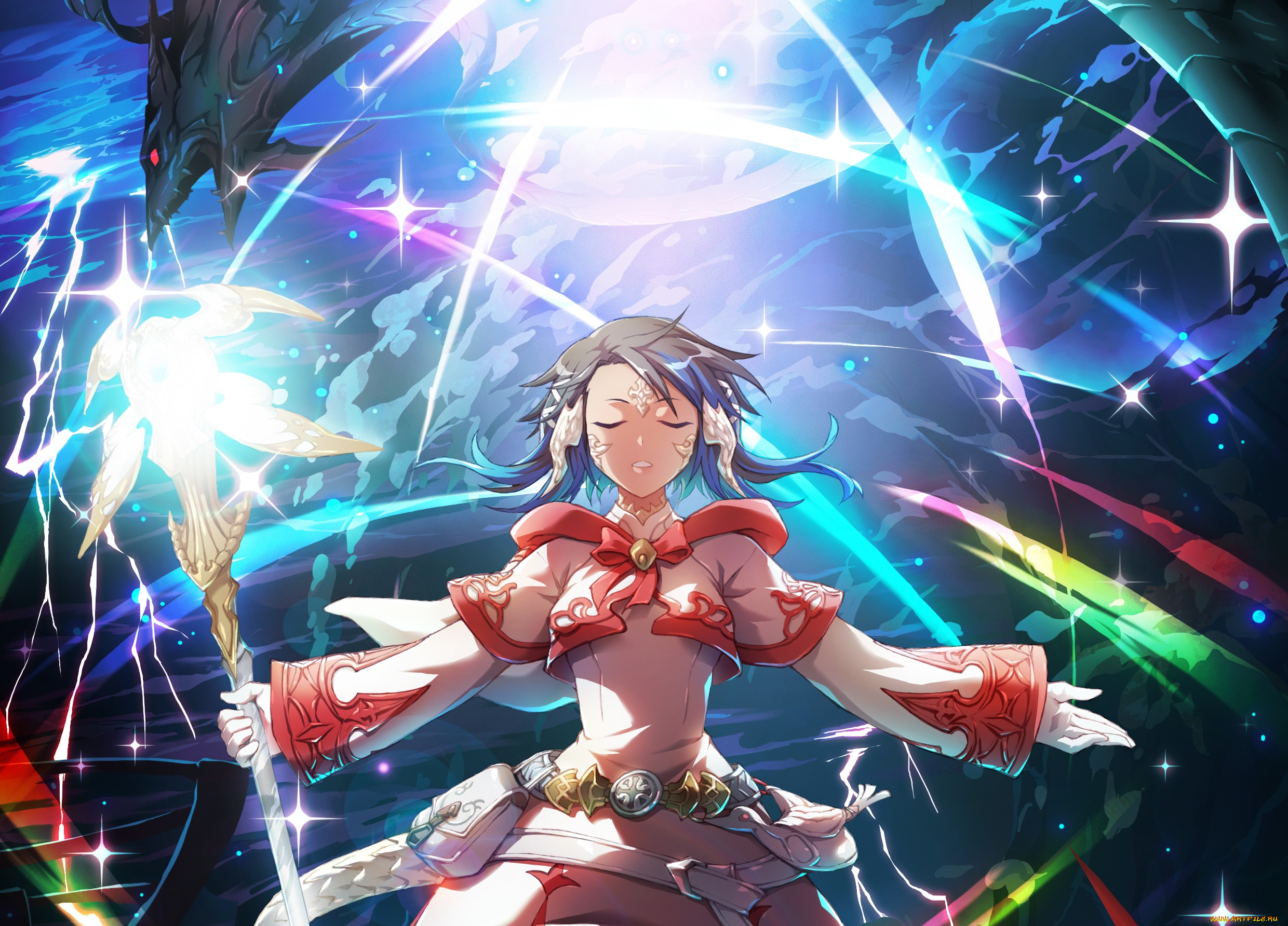 аниме, животные, , существа, девушка