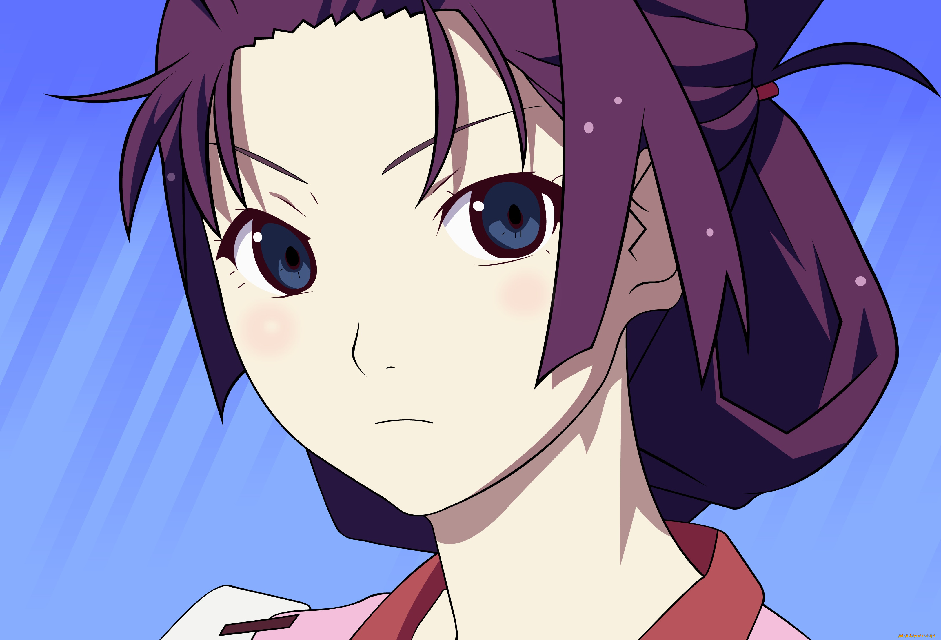 аниме, bakemonogatari, фон, взгляд, девушка