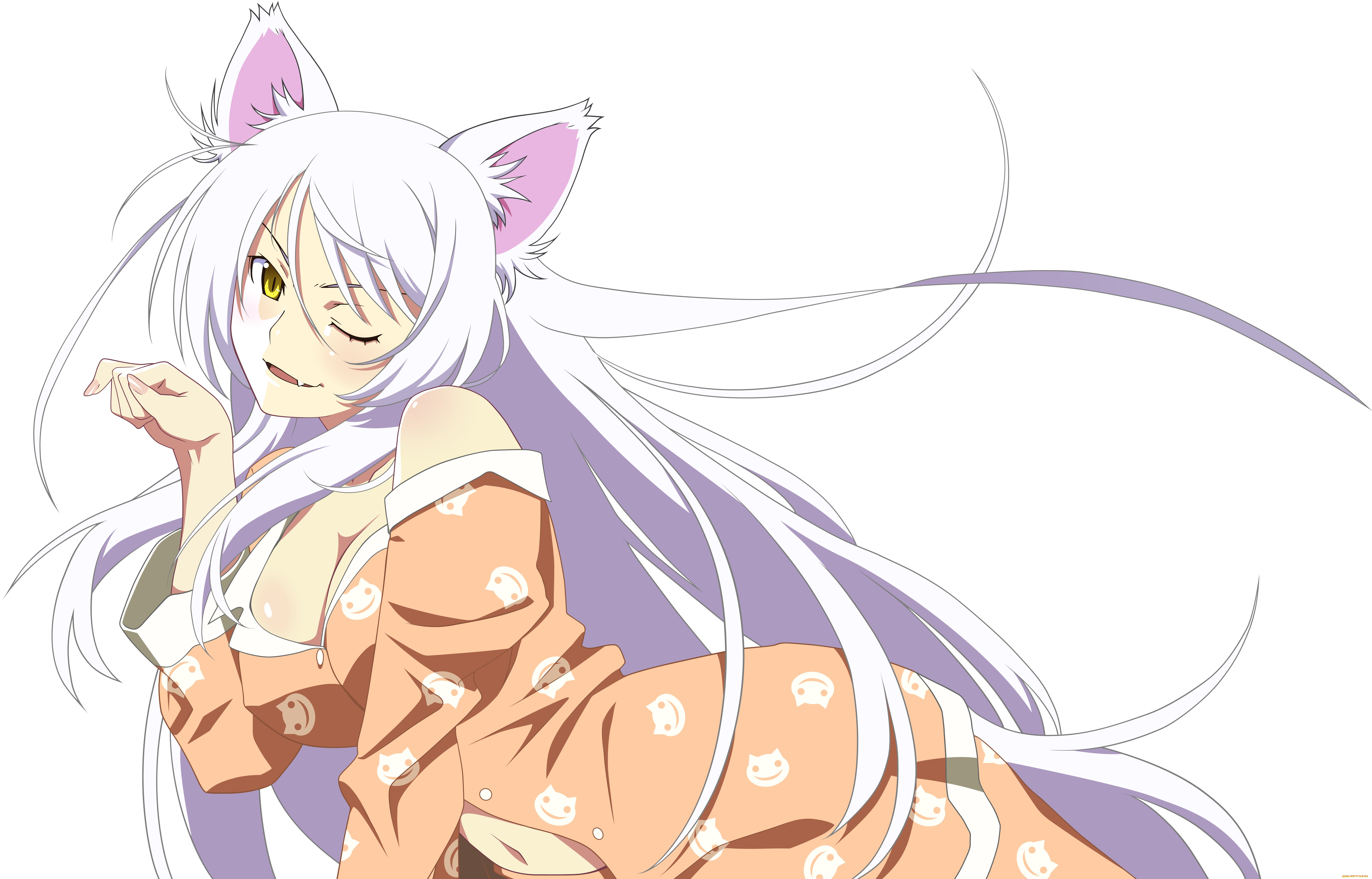 аниме, bakemonogatari, фон, девушка, взгляд