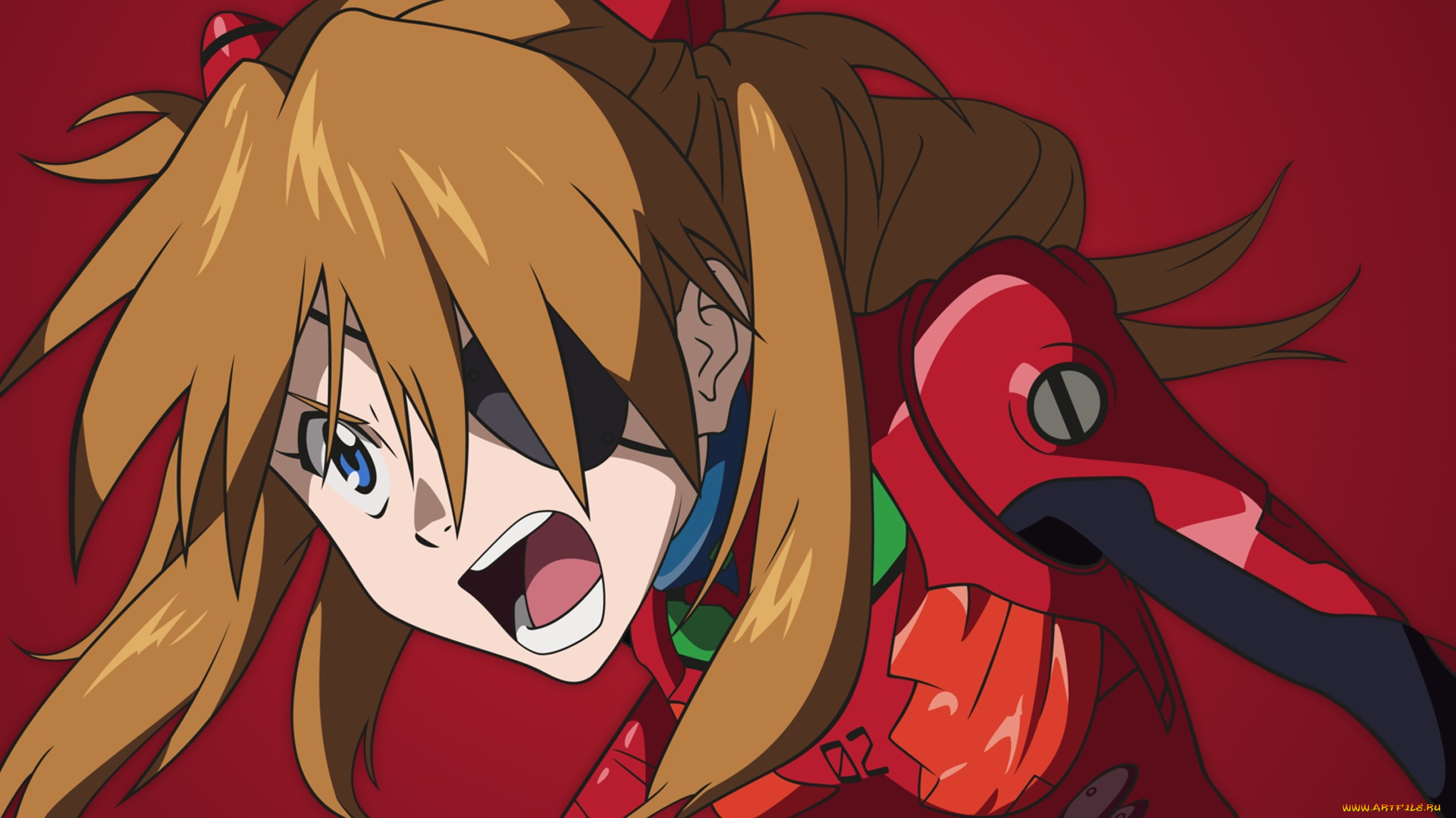 аниме, evangelion, девушка, фон, взгляд