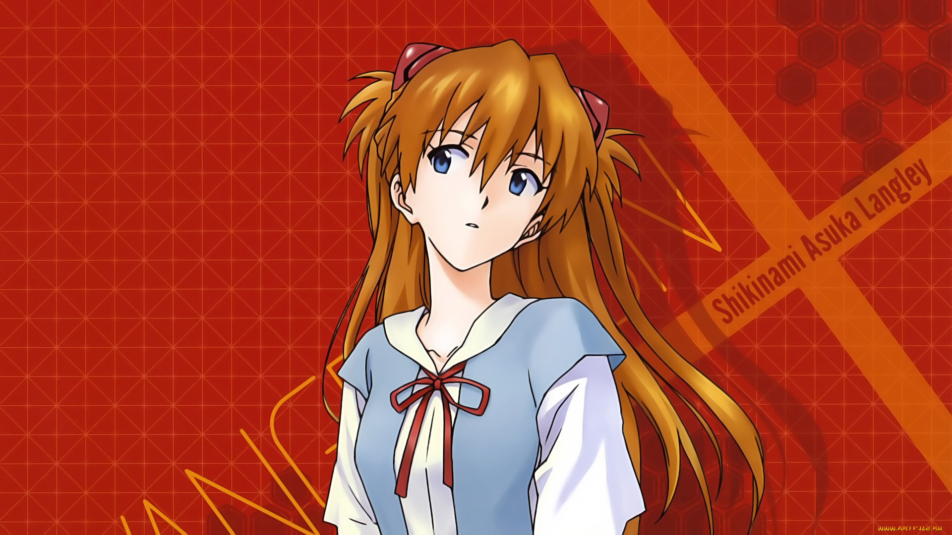 аниме, evangelion, фон, взгляд, девушка