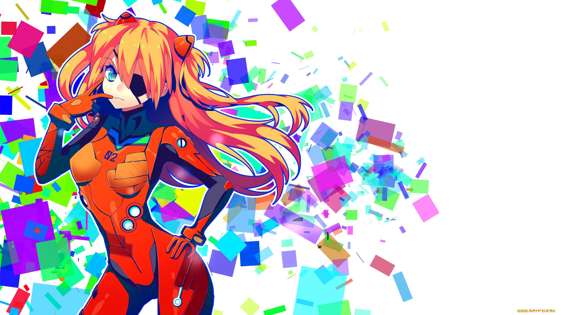 аниме, evangelion, фон, взгляд, девушка