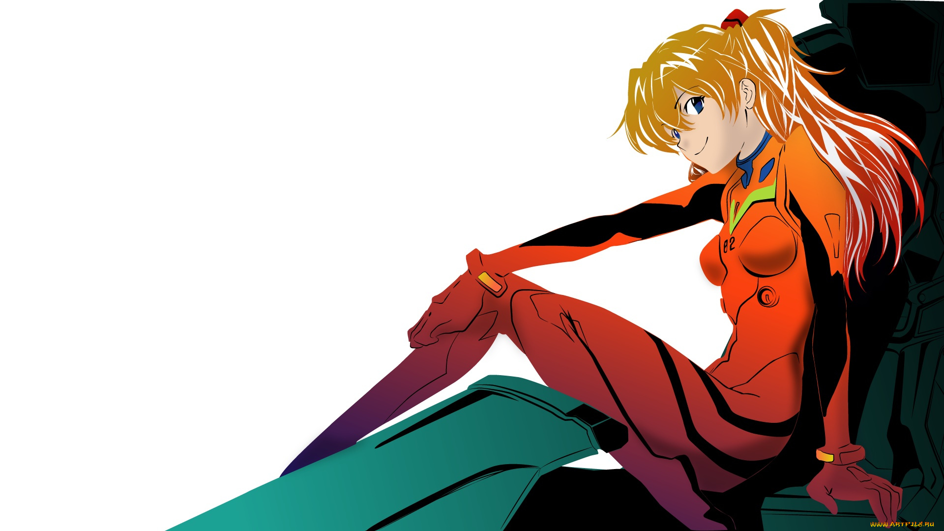 аниме, evangelion, взгляд, фон, девушка