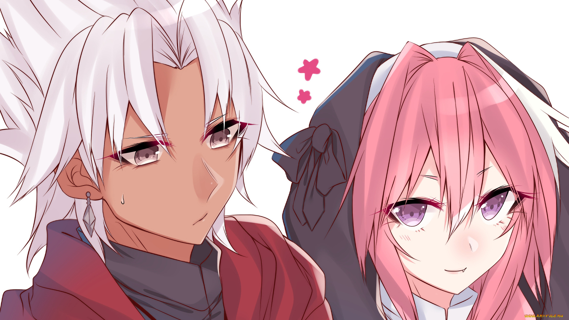 аниме, fate, stay, night, девушка, взгляд, фон