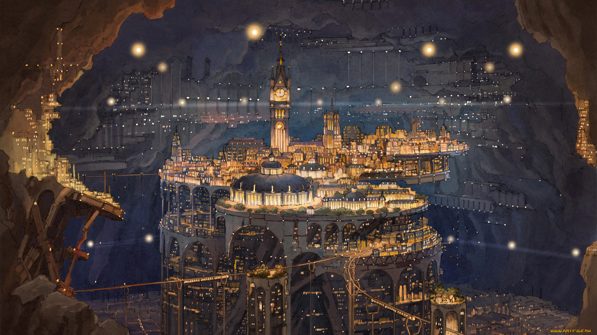 аниме, город, , улицы, , здания