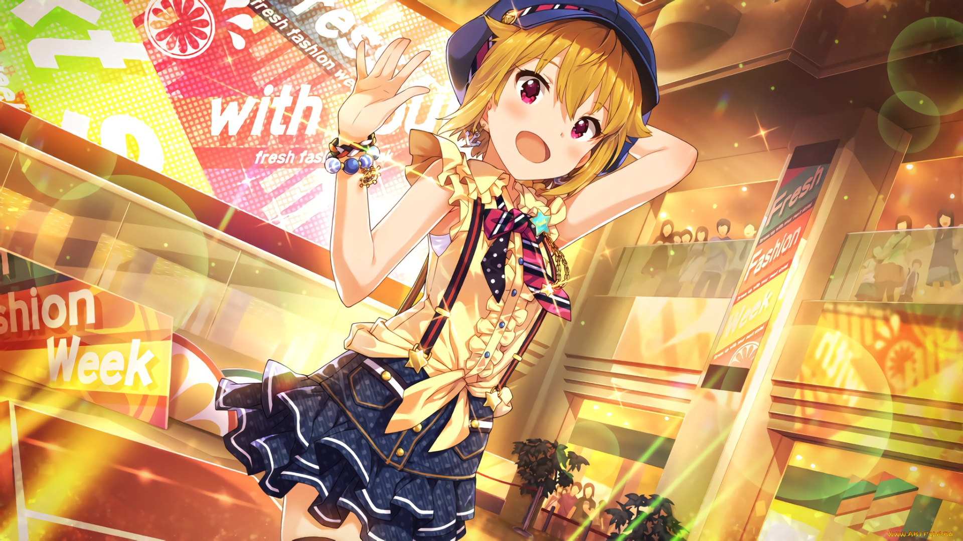 аниме, idolm@ster, фон, взгляд, девушка