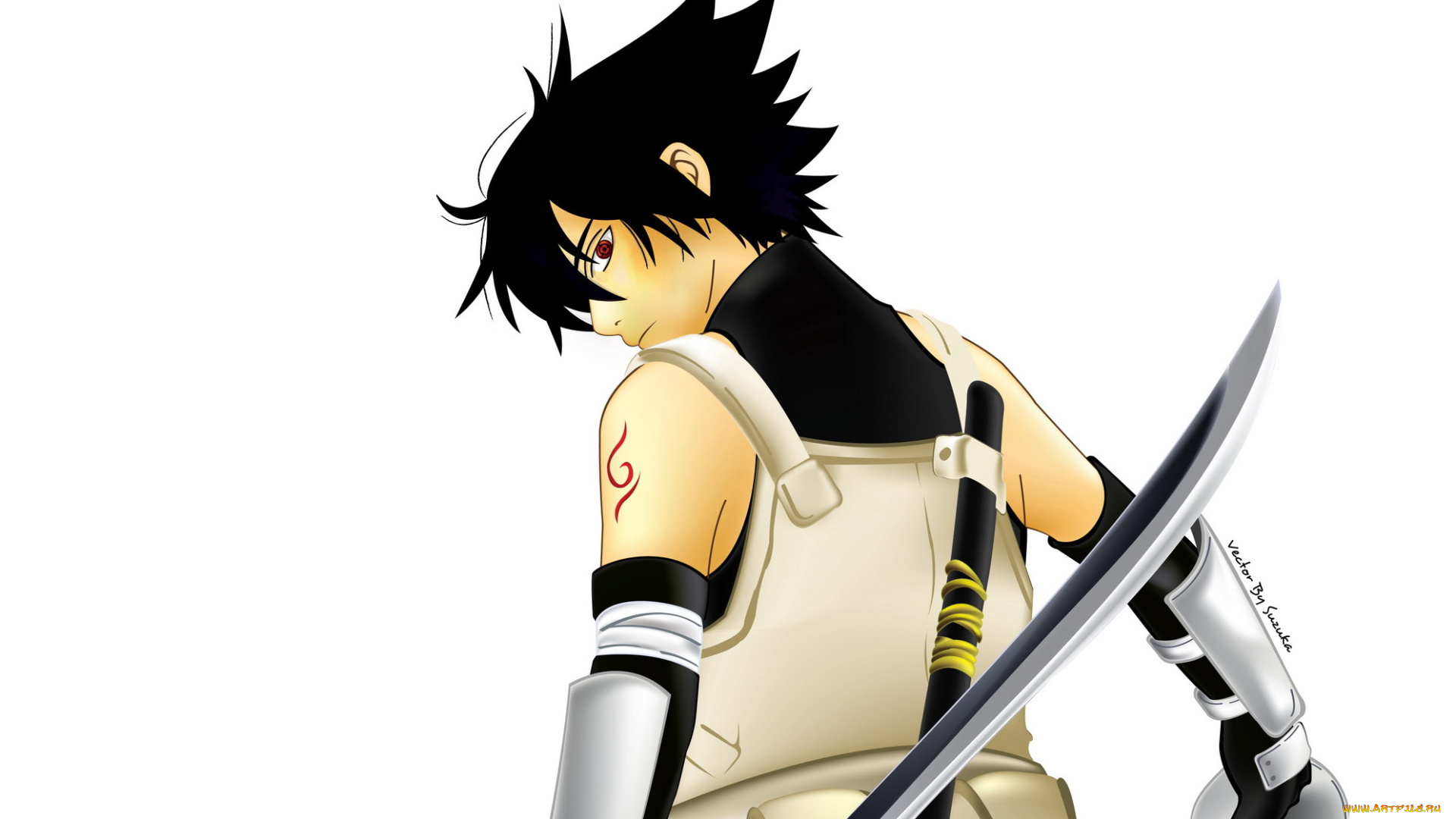 аниме, naruto, учиха, саске, анбу, меч