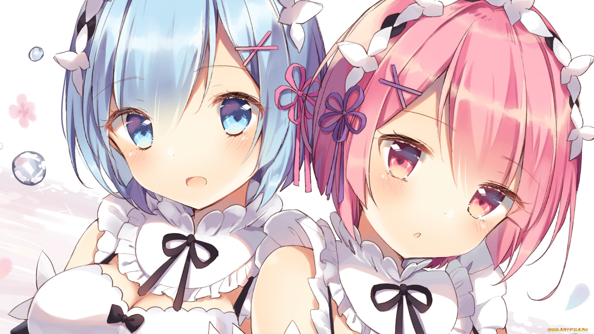 аниме, re, , zero, kara, hajimeru, isekai, seikatsu, rem, ram
