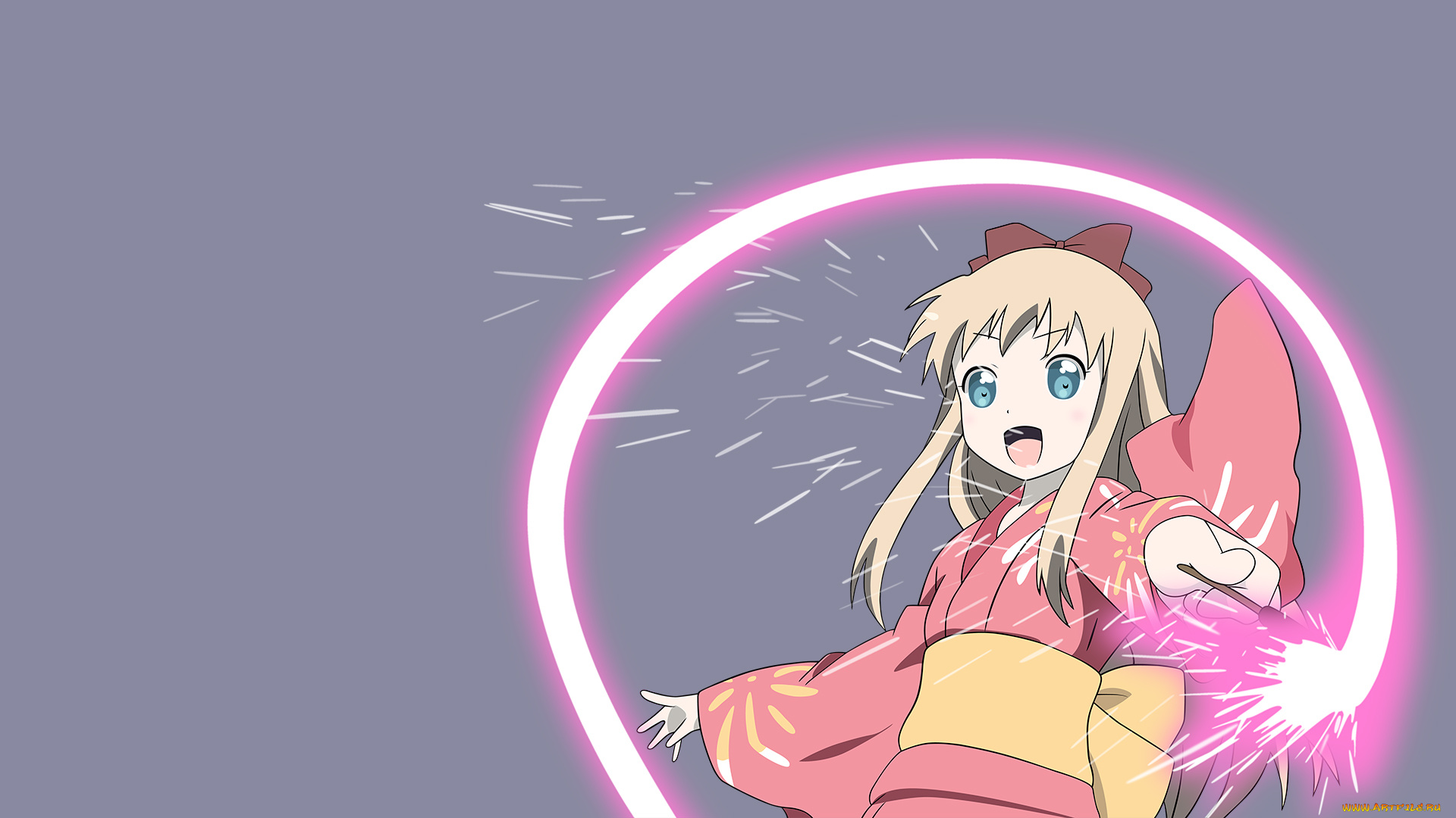 аниме, yuru, yuri, фон, взгляд, девушка