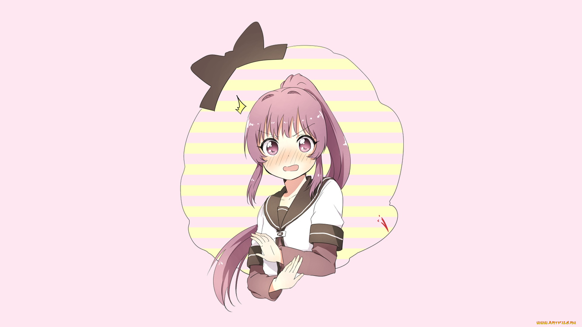 аниме, yuru, yuri, фон, взгляд, девушка