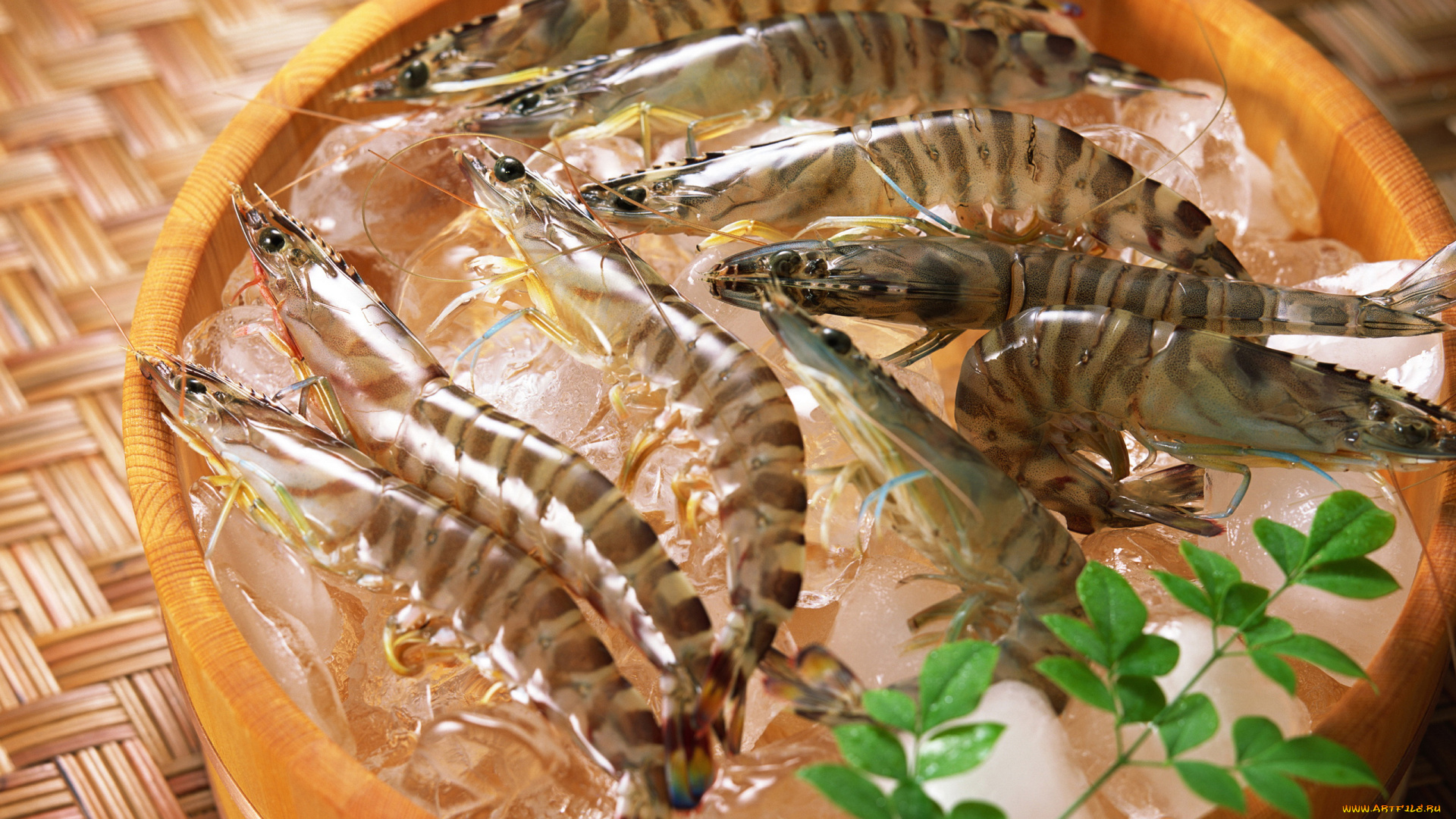 еда, рыба, , морепродукты, , суши, , роллы, бочка, креветки, лед, морепродукты, зелень